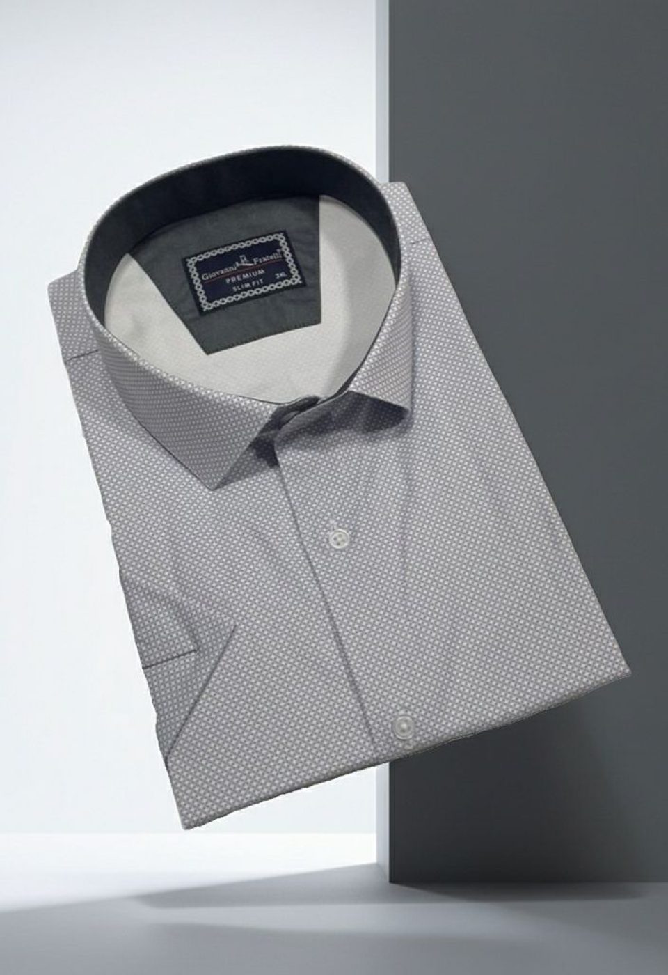 Büyük Beden Slim Fit Kısa Kol Desenli Renk Erkek Gömlek 4GMK313064001