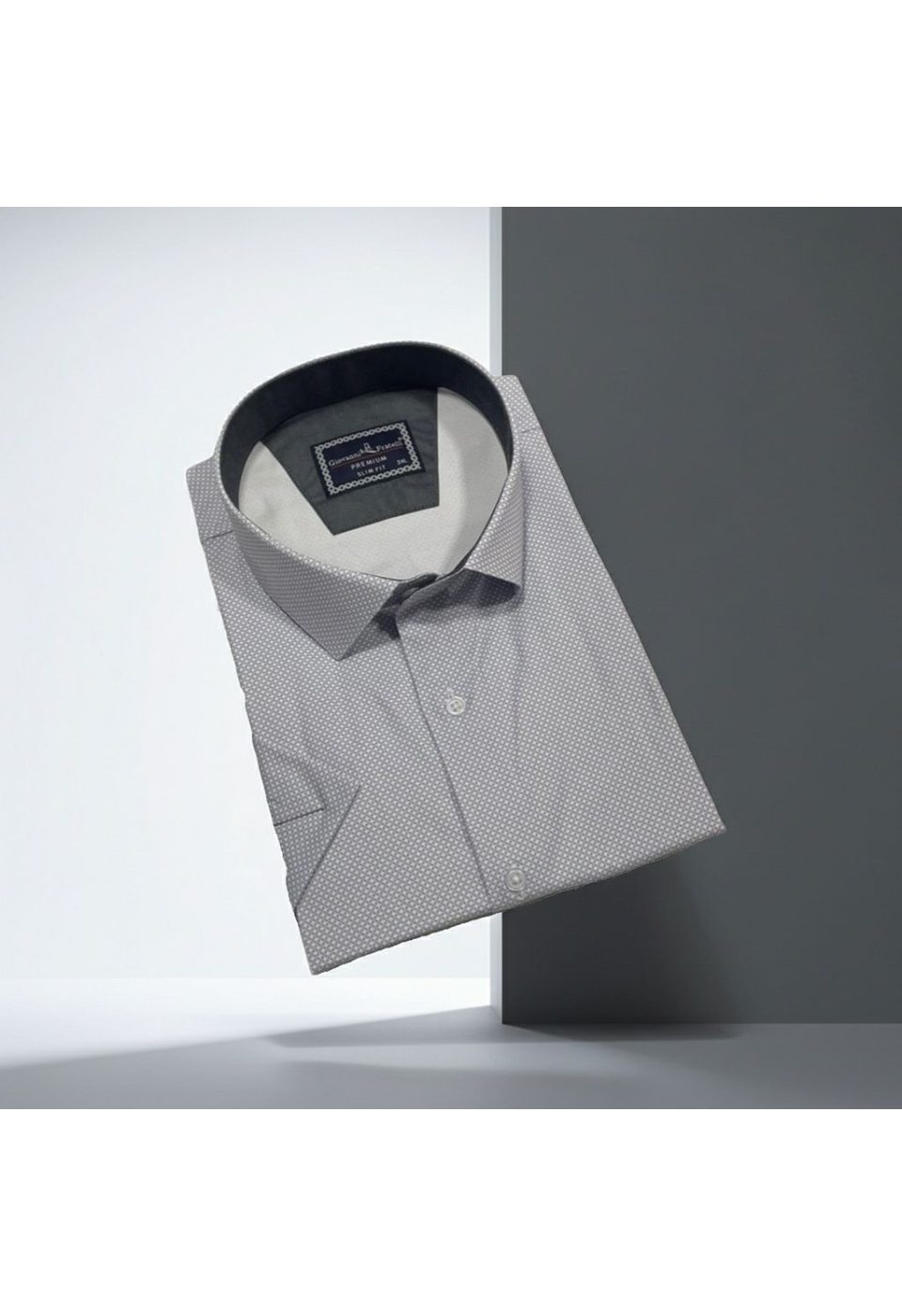 Büyük Beden Slim Fit Kısa Kol Desenli Renk Erkek Gömlek 4GMK313064001 - Giovanni Fratelli