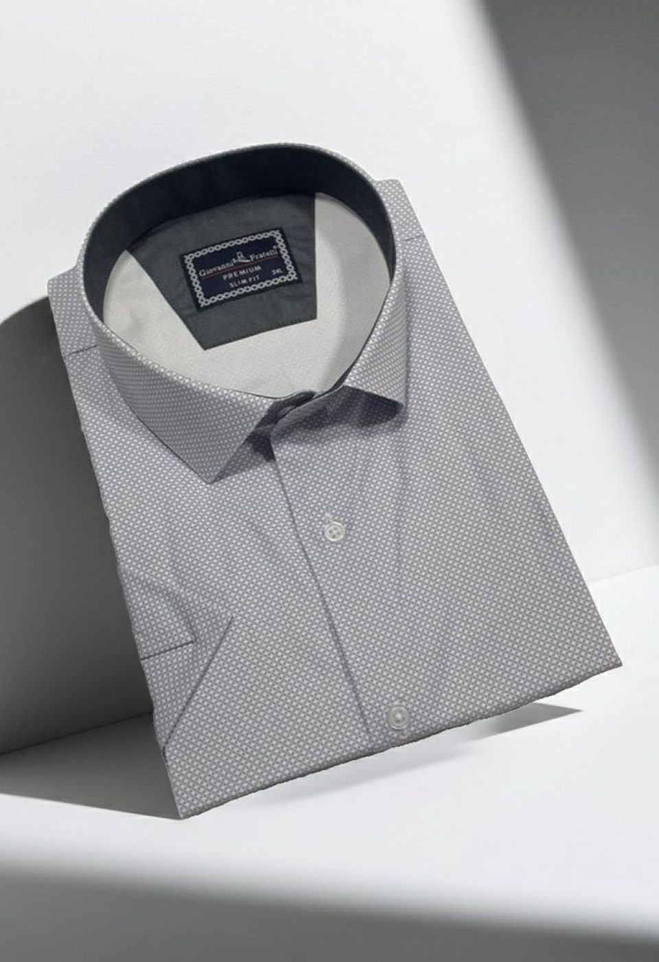 Büyük Beden Slim Fit Kısa Kol Desenli Renk Erkek Gömlek 4GMK313064001 - Giovanni Fratelli