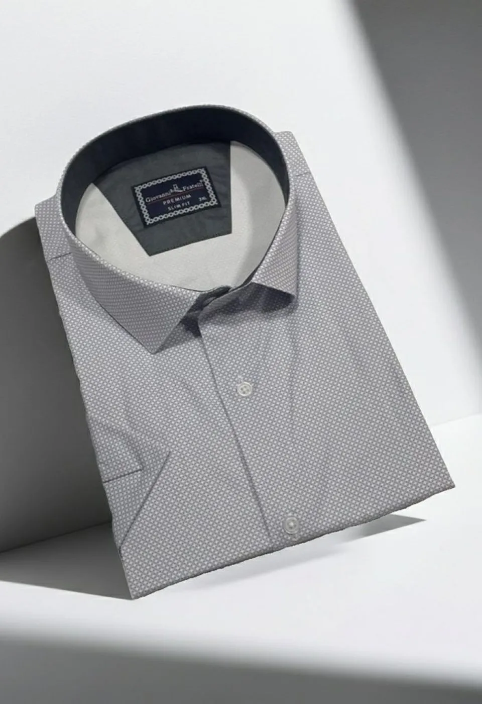 Büyük Beden Slim Fit Kısa Kol Desenli Erkek Gömlek 4GMK313064001 - Giovanni Fratelli