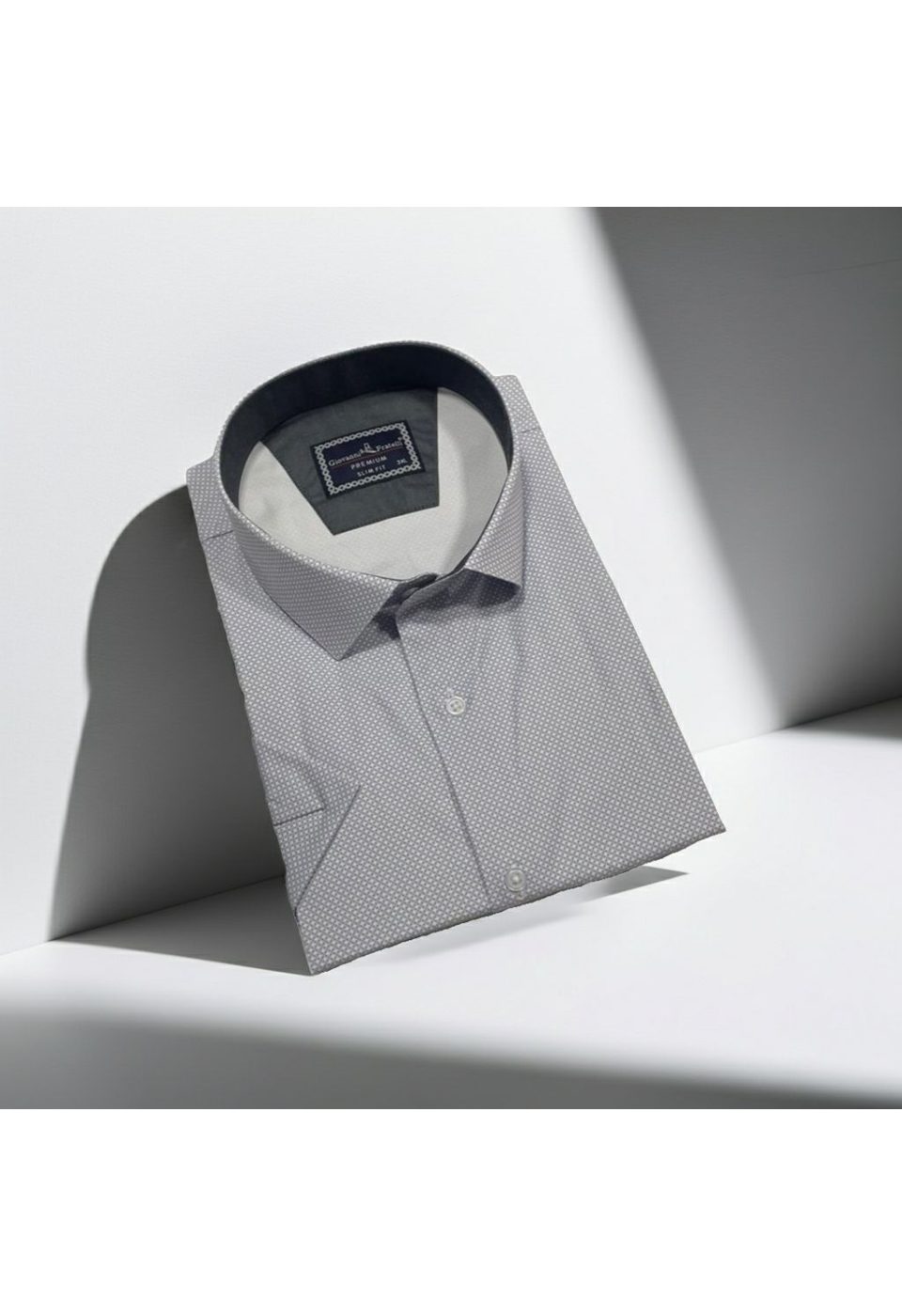 Büyük Beden Slim Fit Kısa Kol Desenli Renk Erkek Gömlek 4GMK313064001 - Giovanni Fratelli