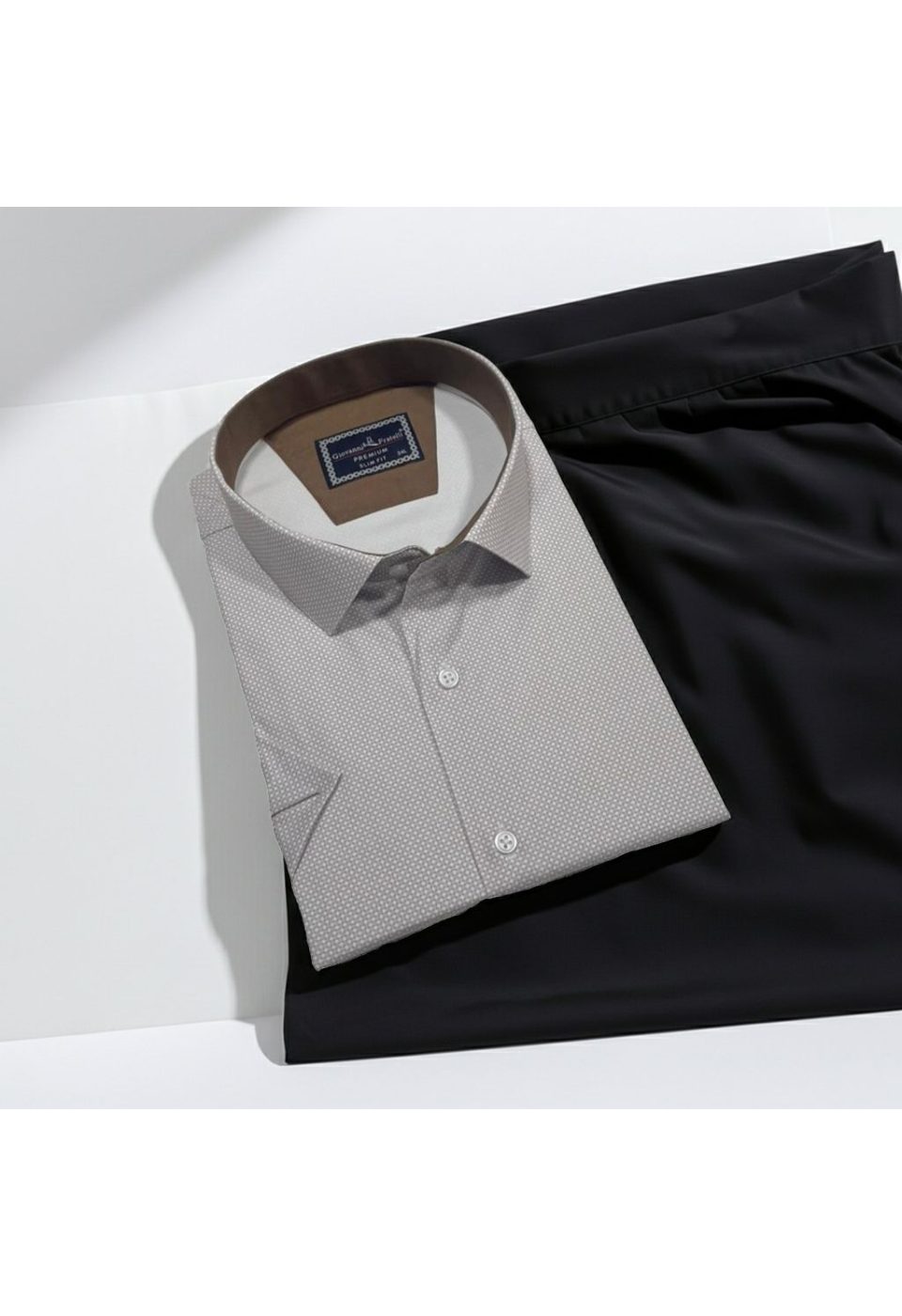 Büyük Beden Slim Fit Kısa Kol Desenli Renk Erkek Gömlek 4GMK313064002 - Giovanni Fratelli
