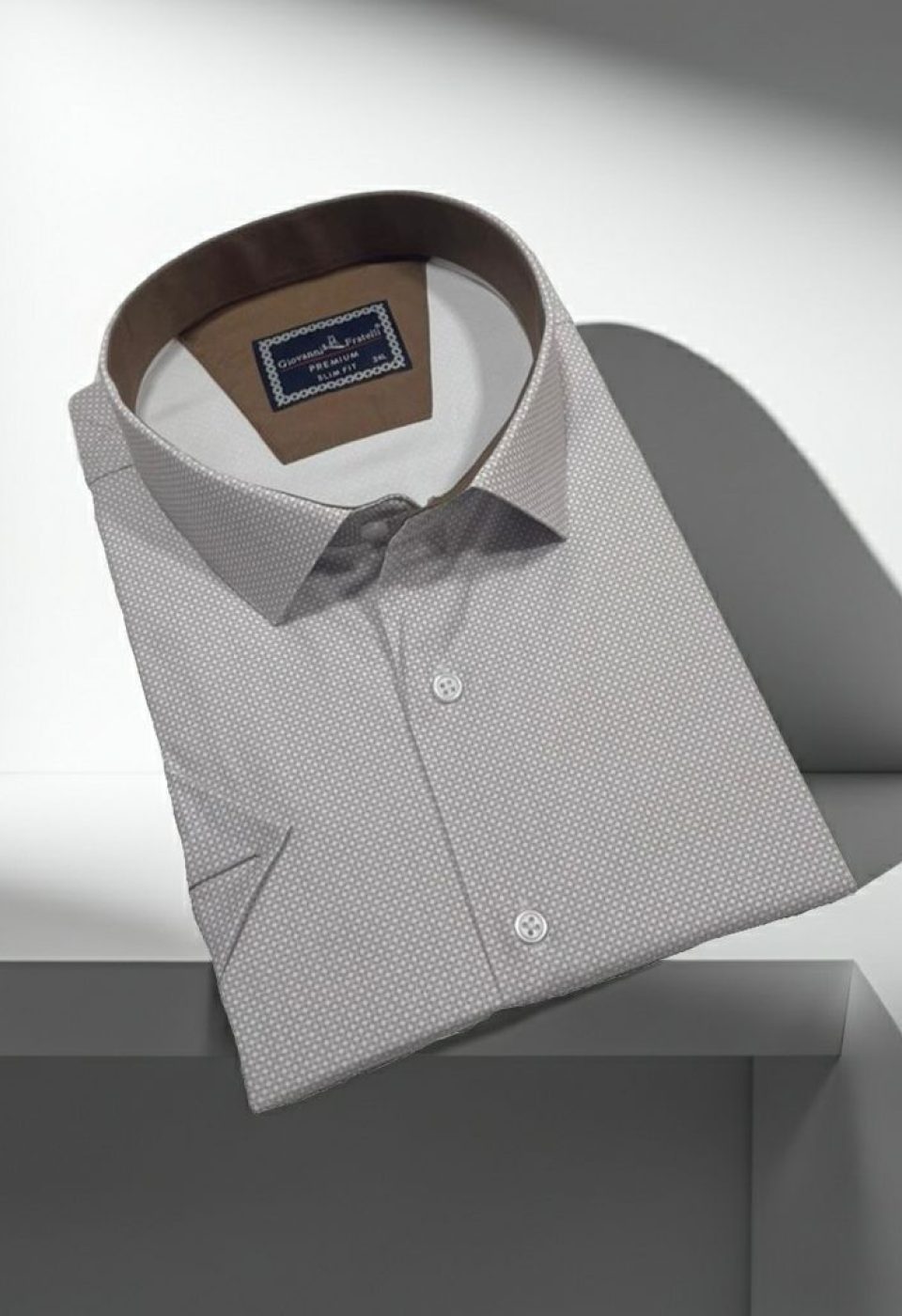 Büyük Beden Slim Fit Kısa Kol Desenli Renk Erkek Gömlek 4GMK313064002