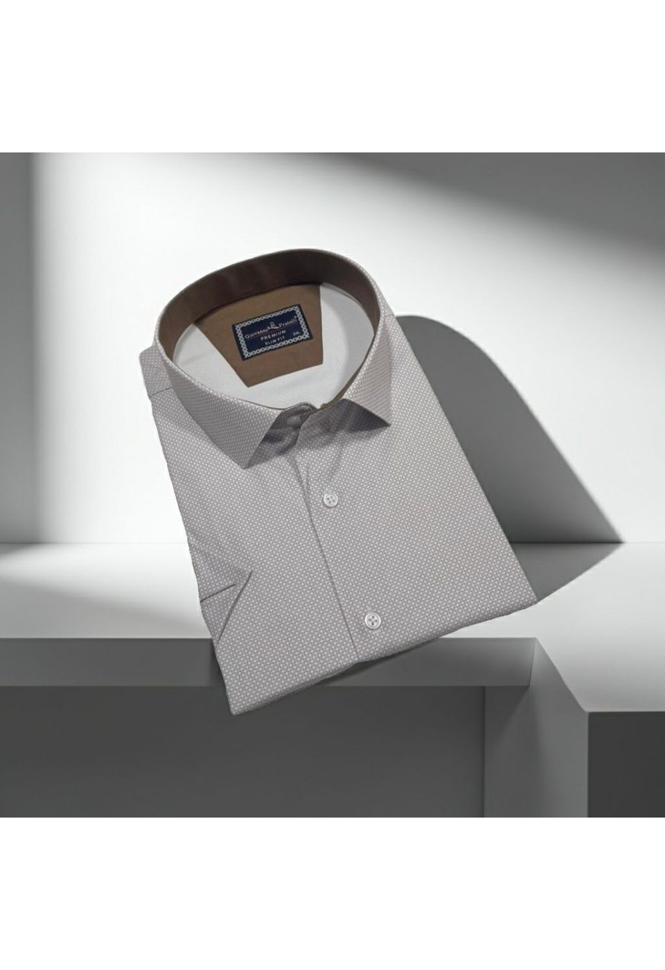 Büyük Beden Slim Fit Kısa Kol Desenli Renk Erkek Gömlek 4GMK313064002 - Giovanni Fratelli