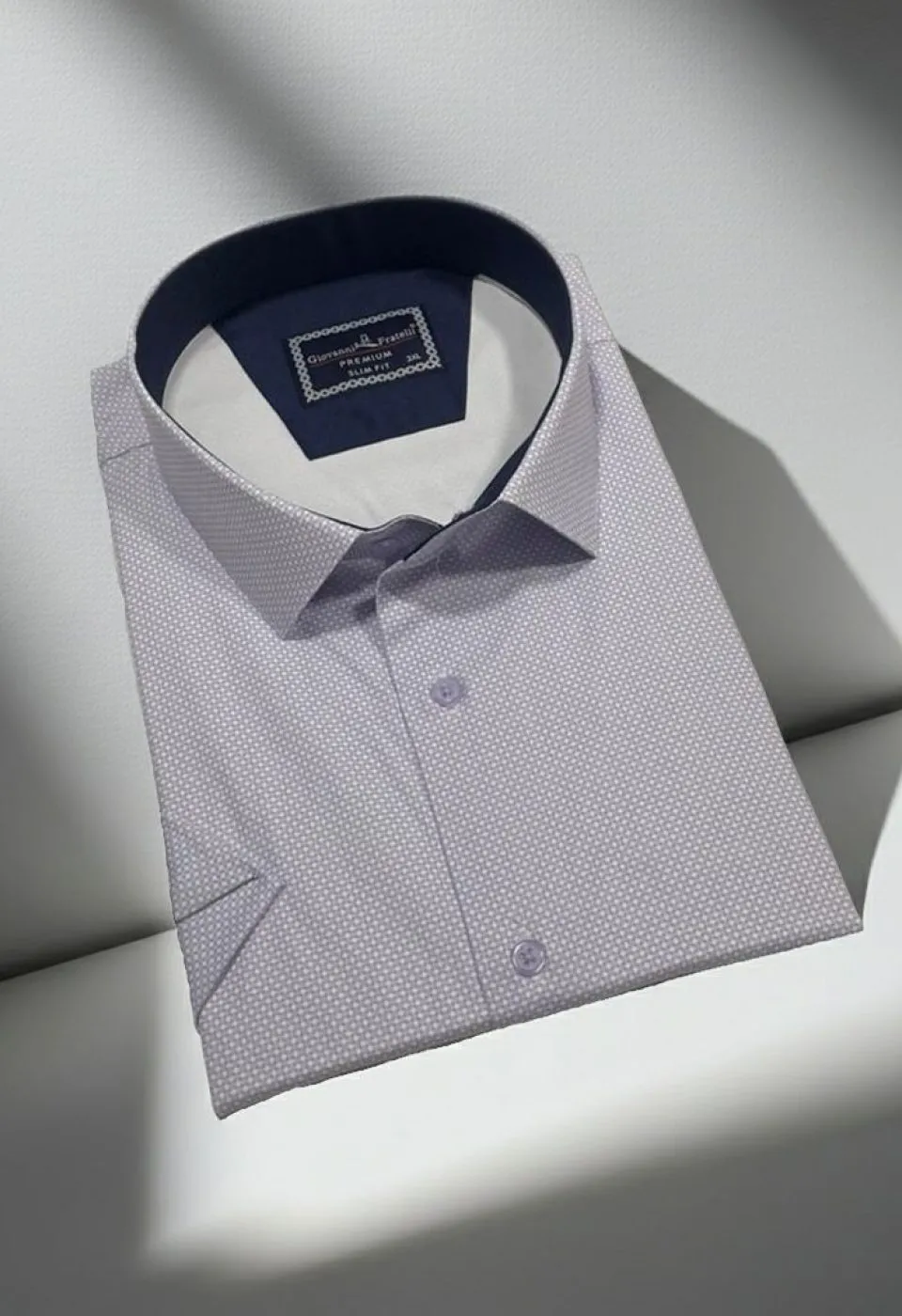 Büyük Beden Slim Fit Kısa Kol Desenli Erkek Gömlek 4GMK313064003