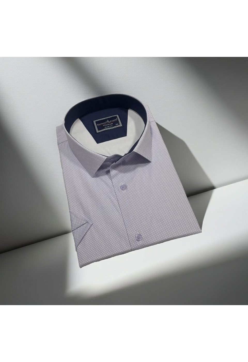 Büyük Beden Slim Fit Kısa Kol Desenli Renk Erkek Gömlek 4GMK313064003 - Giovanni Fratelli