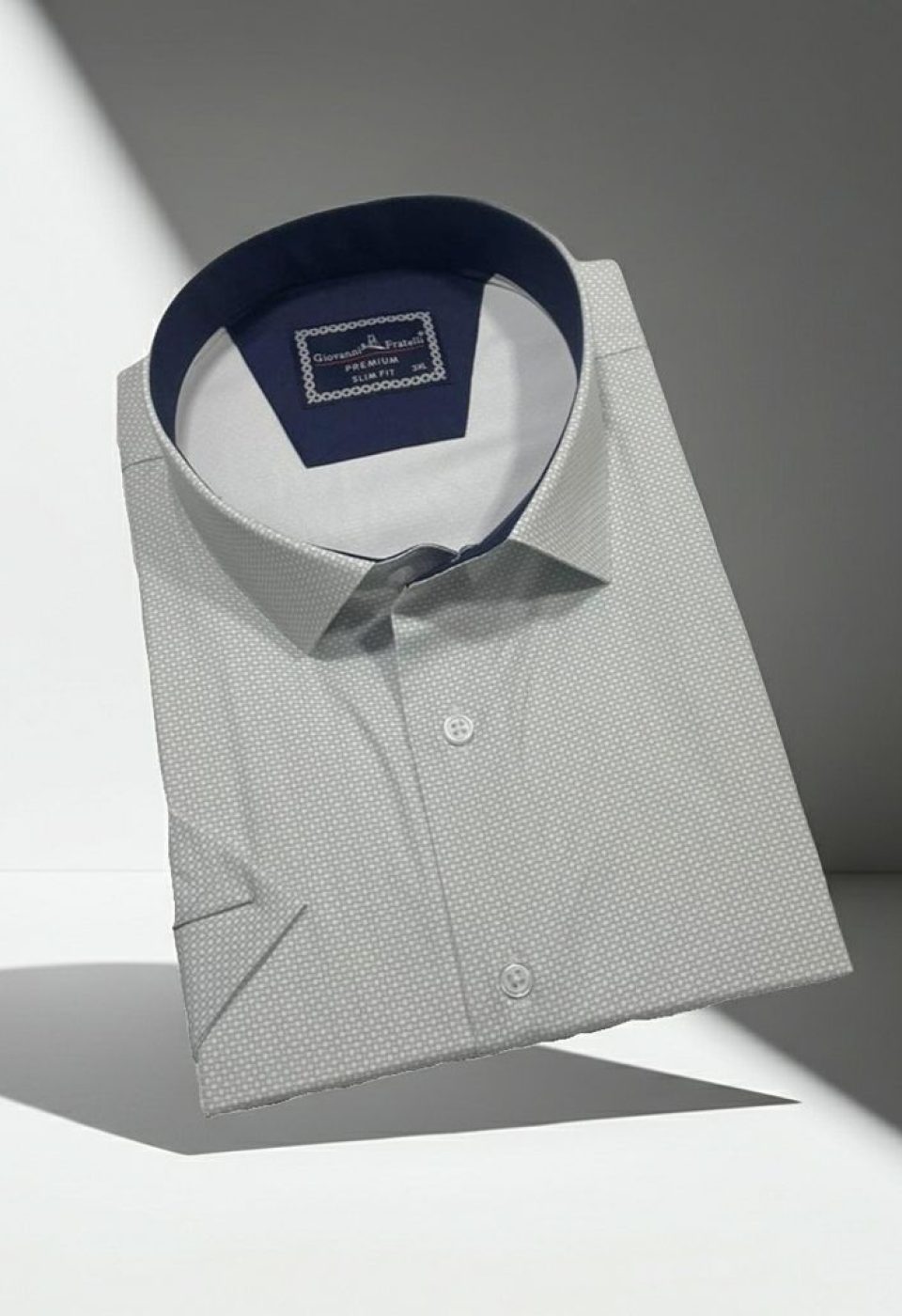 Büyük Beden Slim Fit Kısa Kol Desenli Renk Erkek Gömlek 4GMK313064004