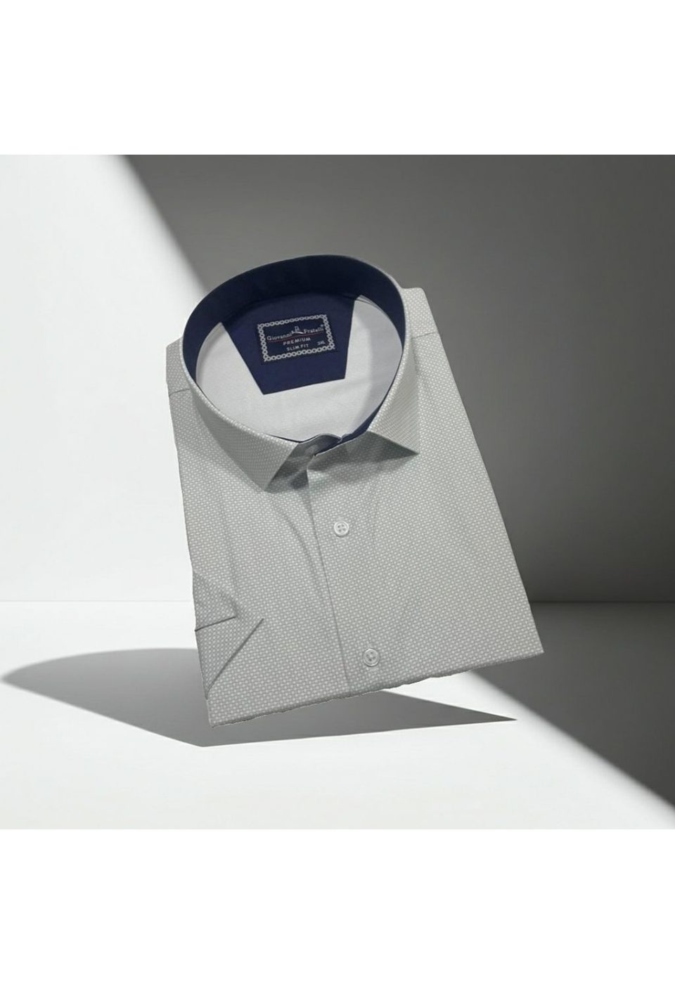 Büyük Beden Slim Fit Kısa Kol Desenli Renk Erkek Gömlek 4GMK313064004 - Giovanni Fratelli