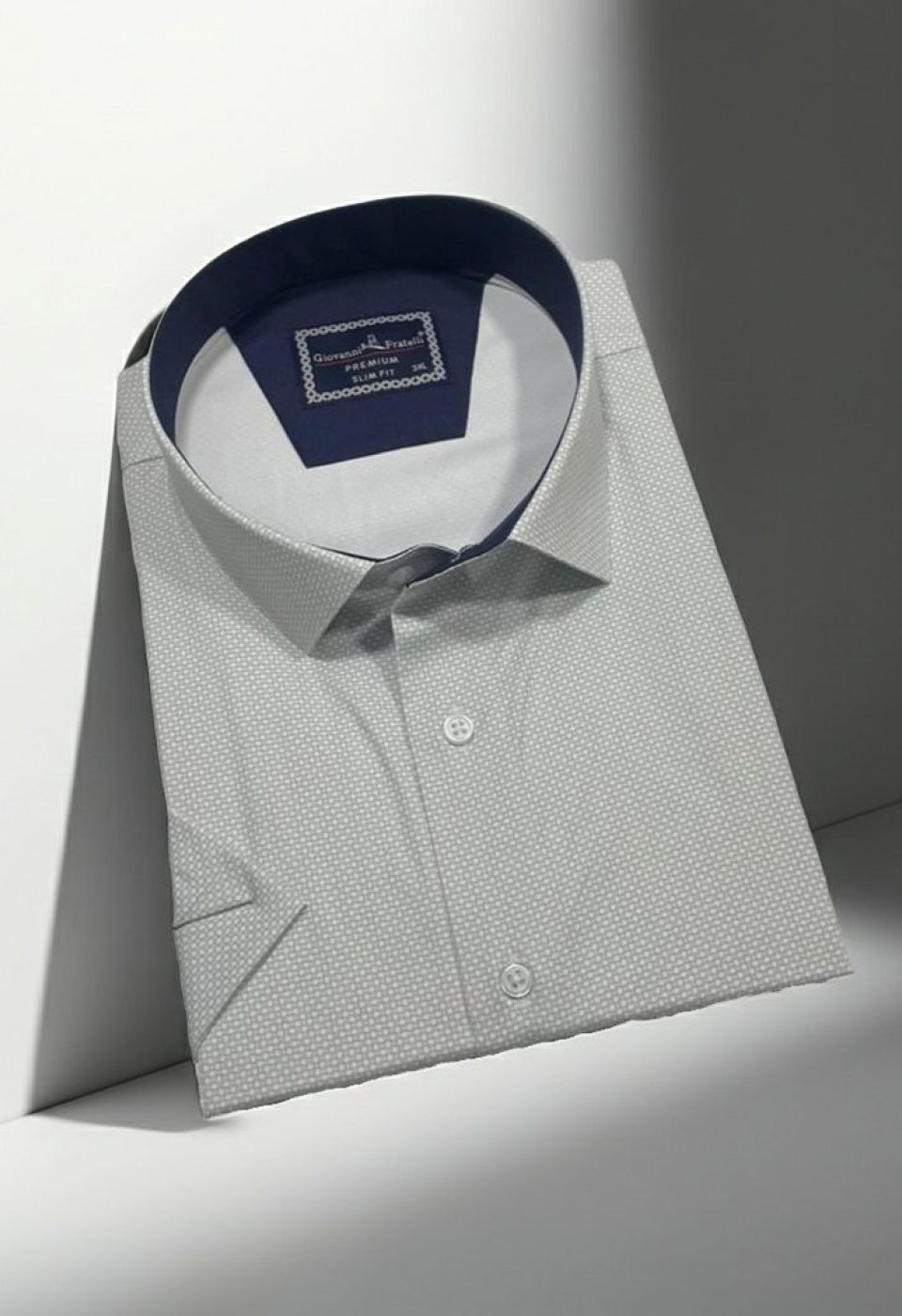 Büyük Beden Slim Fit Kısa Kol Desenli Renk Erkek Gömlek 4GMK313064004