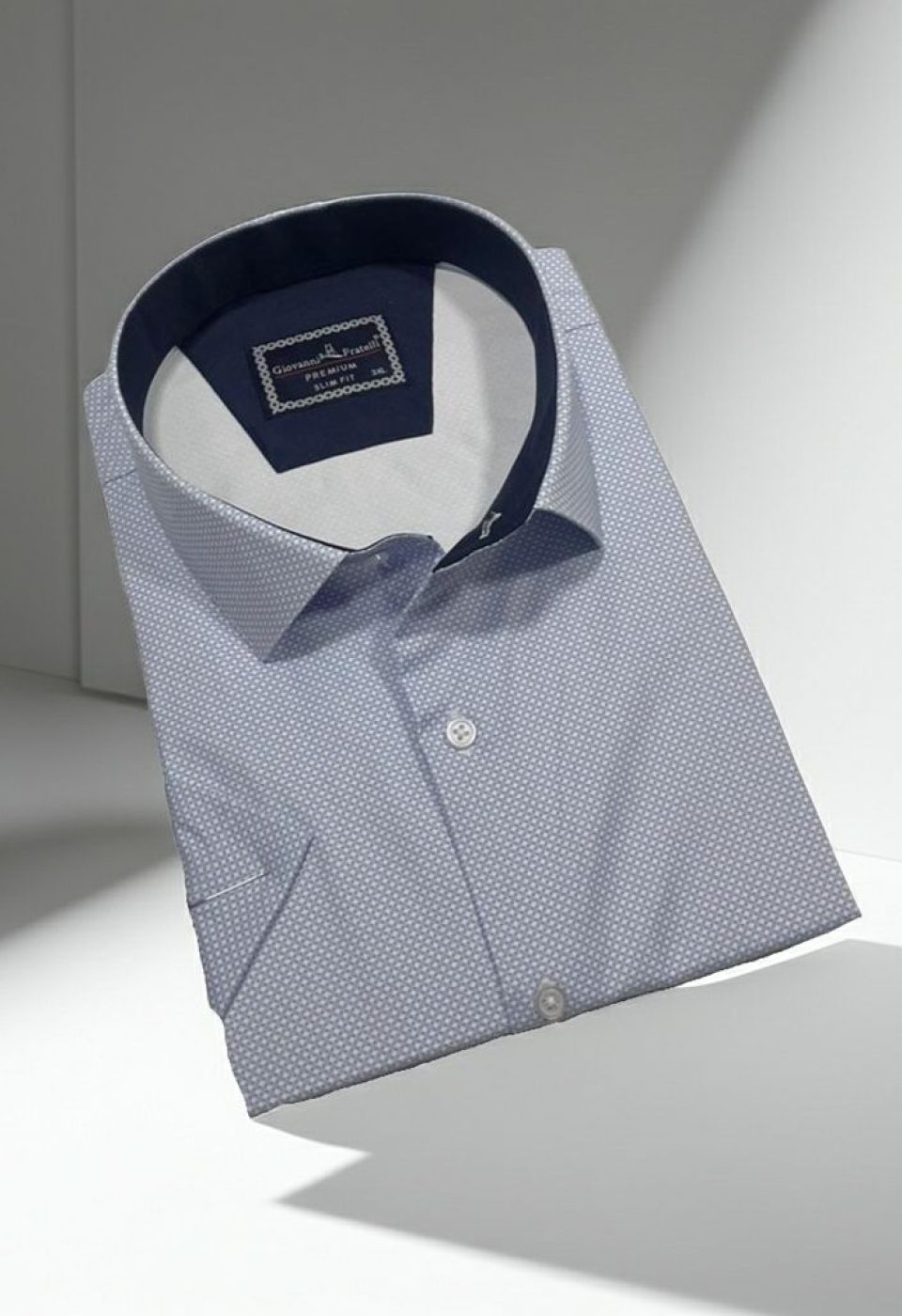 Büyük Beden Slim Fit Kısa Kol Desenli Renk Erkek Gömlek 4GMK313064005