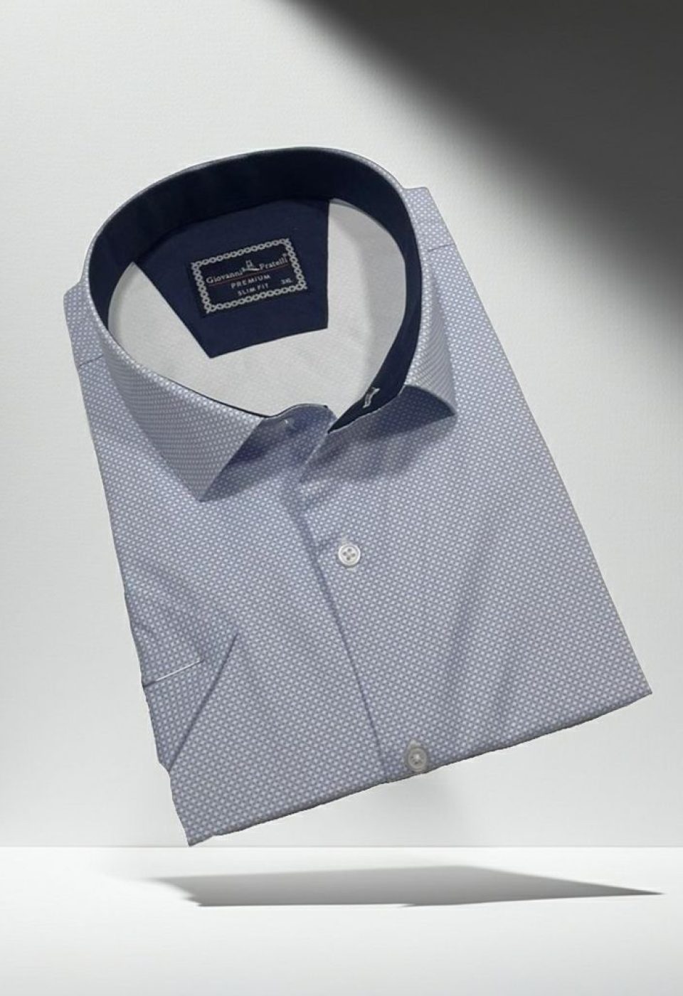 Büyük Beden Slim Fit Kısa Kol Desenli Renk Erkek Gömlek 4GMK313064005
