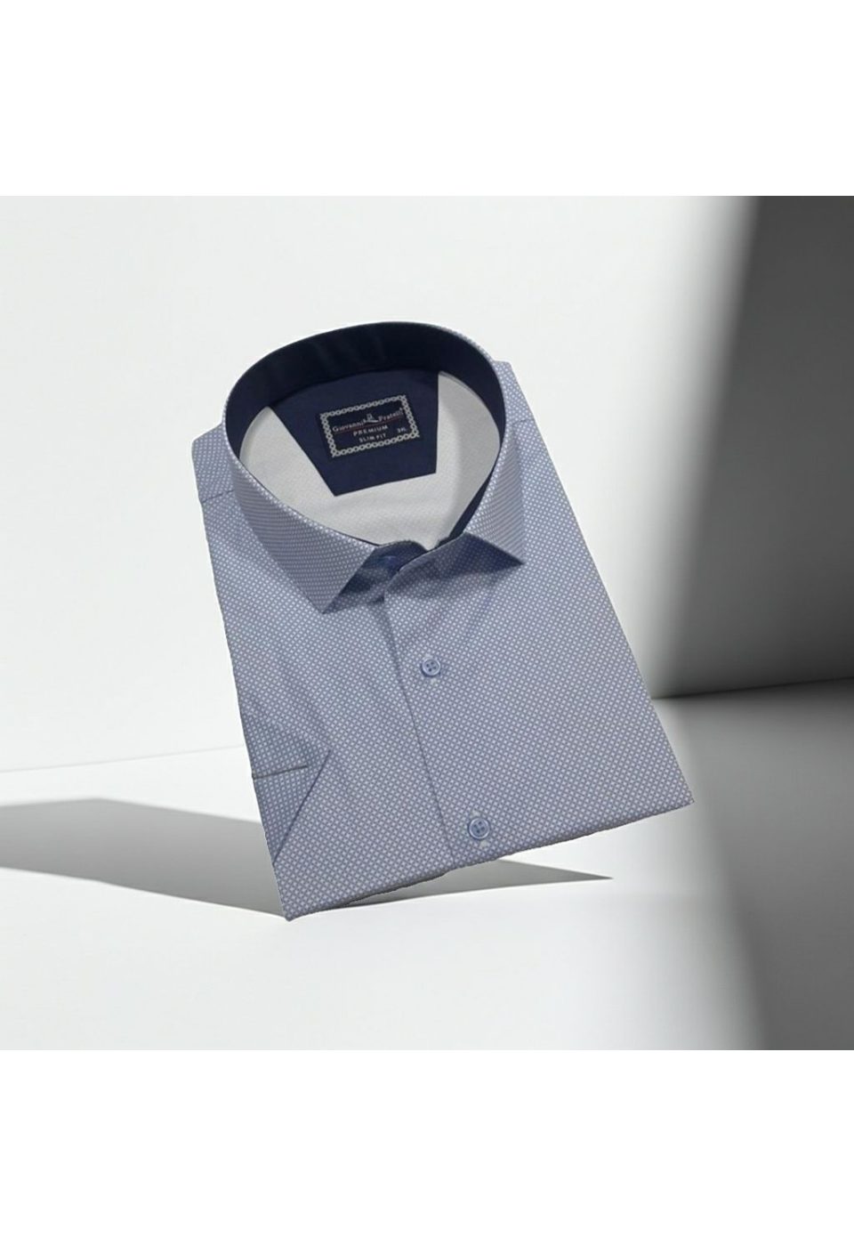 Büyük Beden Slim Fit Kısa Kol Desenli Renk Erkek Gömlek 4GMK313064006 - Giovanni Fratelli