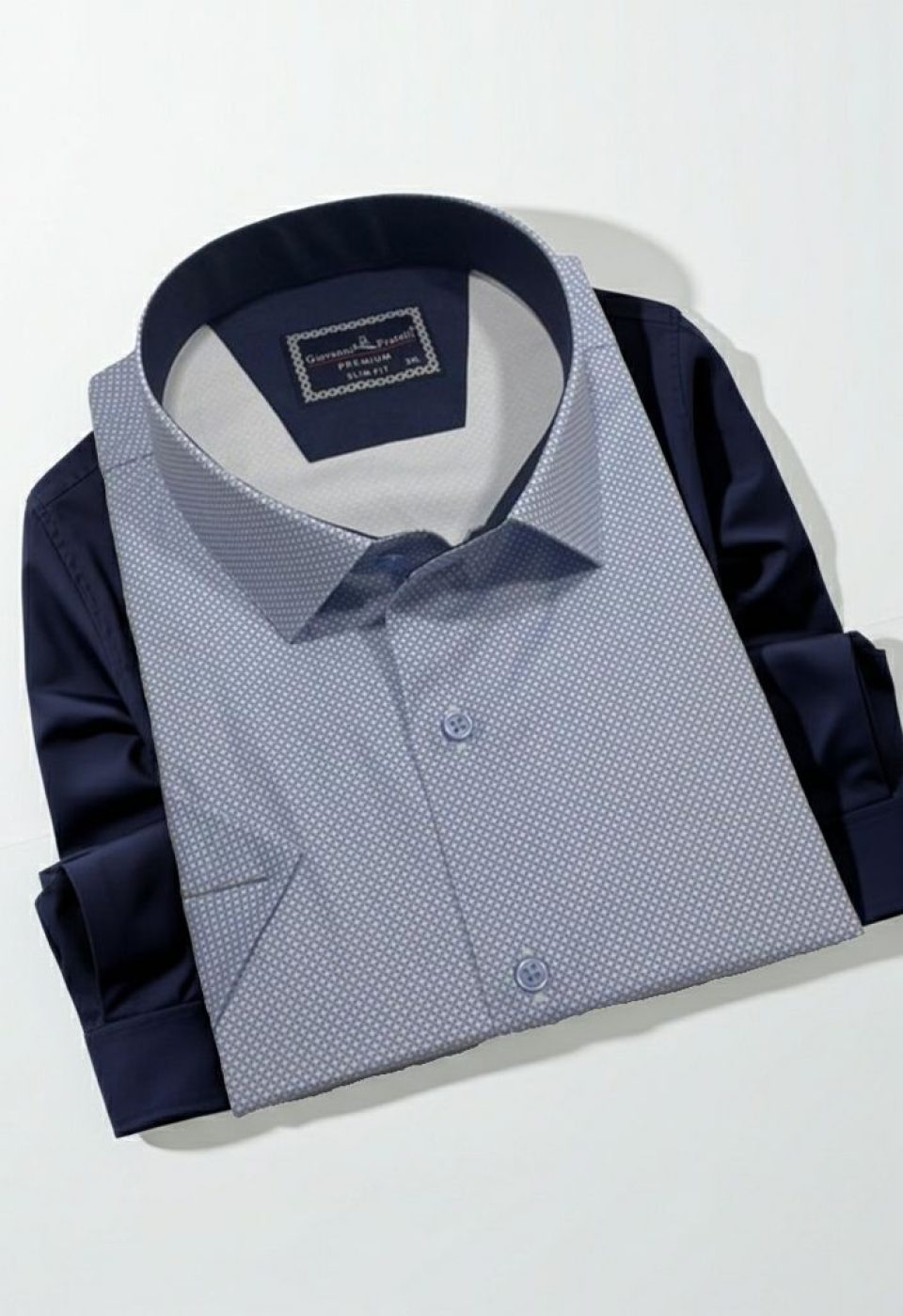 Büyük Beden Slim Fit Kısa Kol Desenli Renk Erkek Gömlek 4GMK313064006