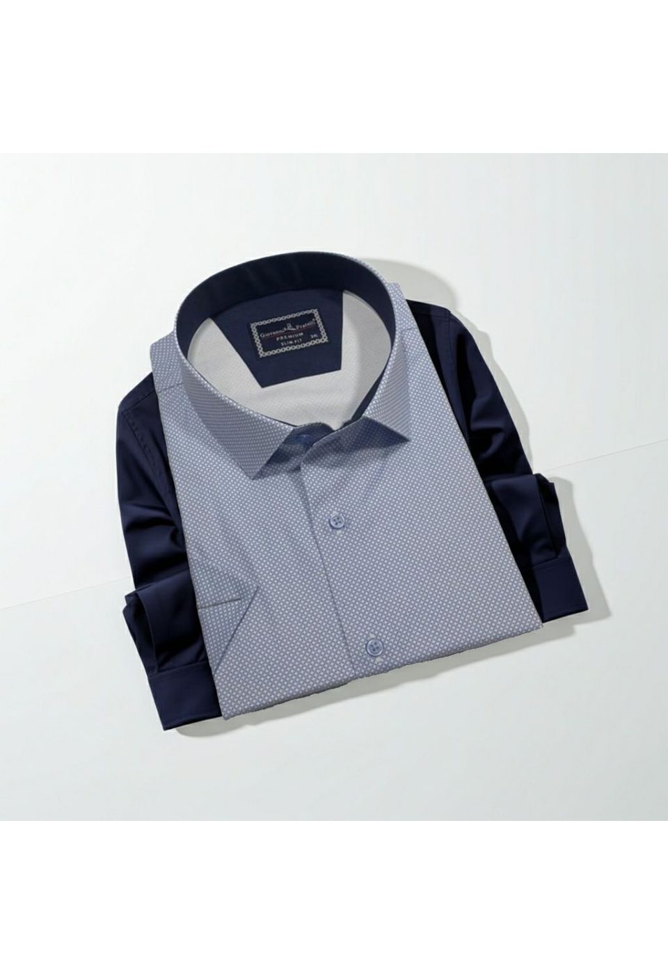 Büyük Beden Slim Fit Kısa Kol Desenli Renk Erkek Gömlek 4GMK313064006 - Giovanni Fratelli