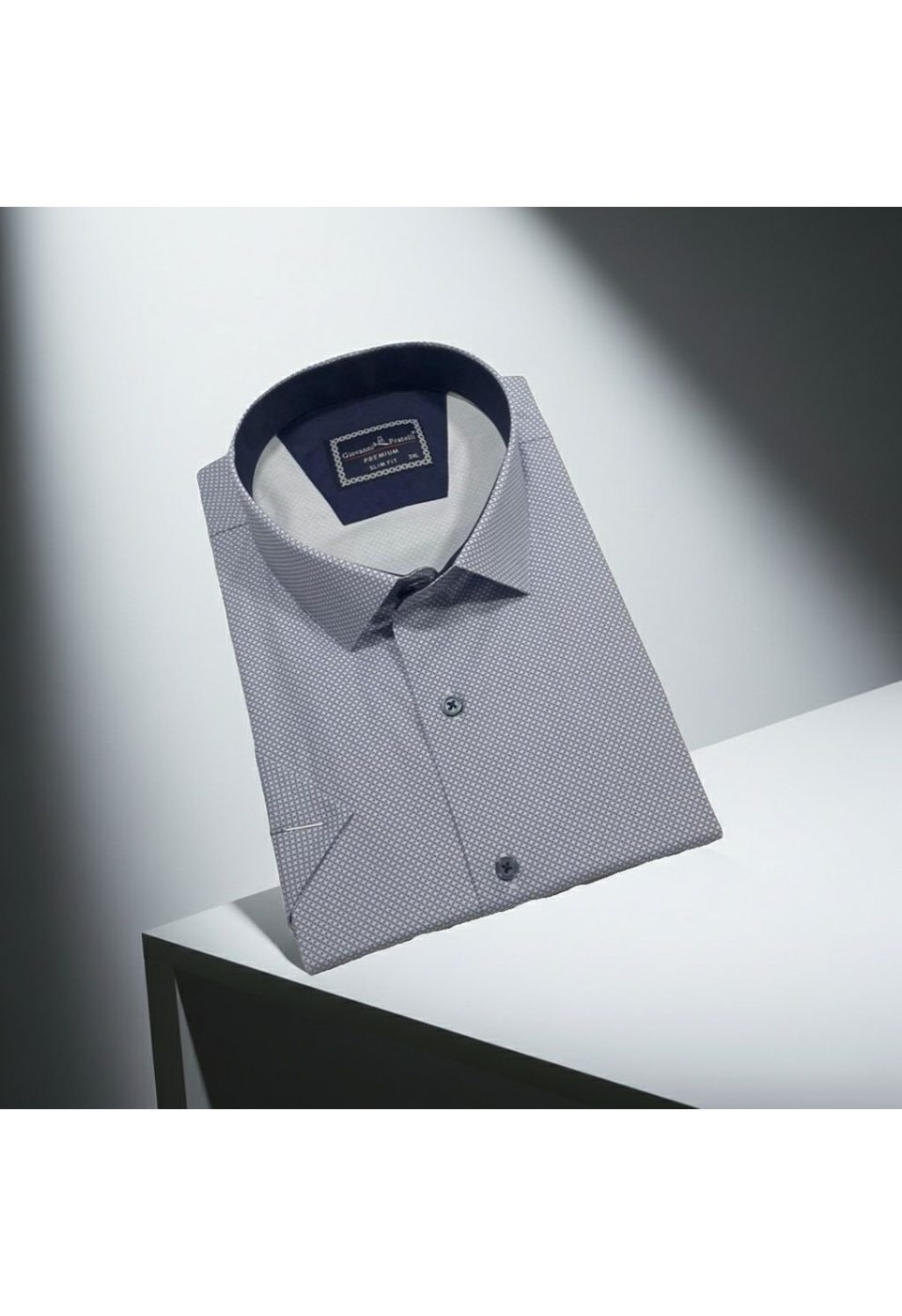 Büyük Beden Slim Fit Kısa Kol Desenli Renk Erkek Gömlek 4GMK313064007 - Giovanni Fratelli