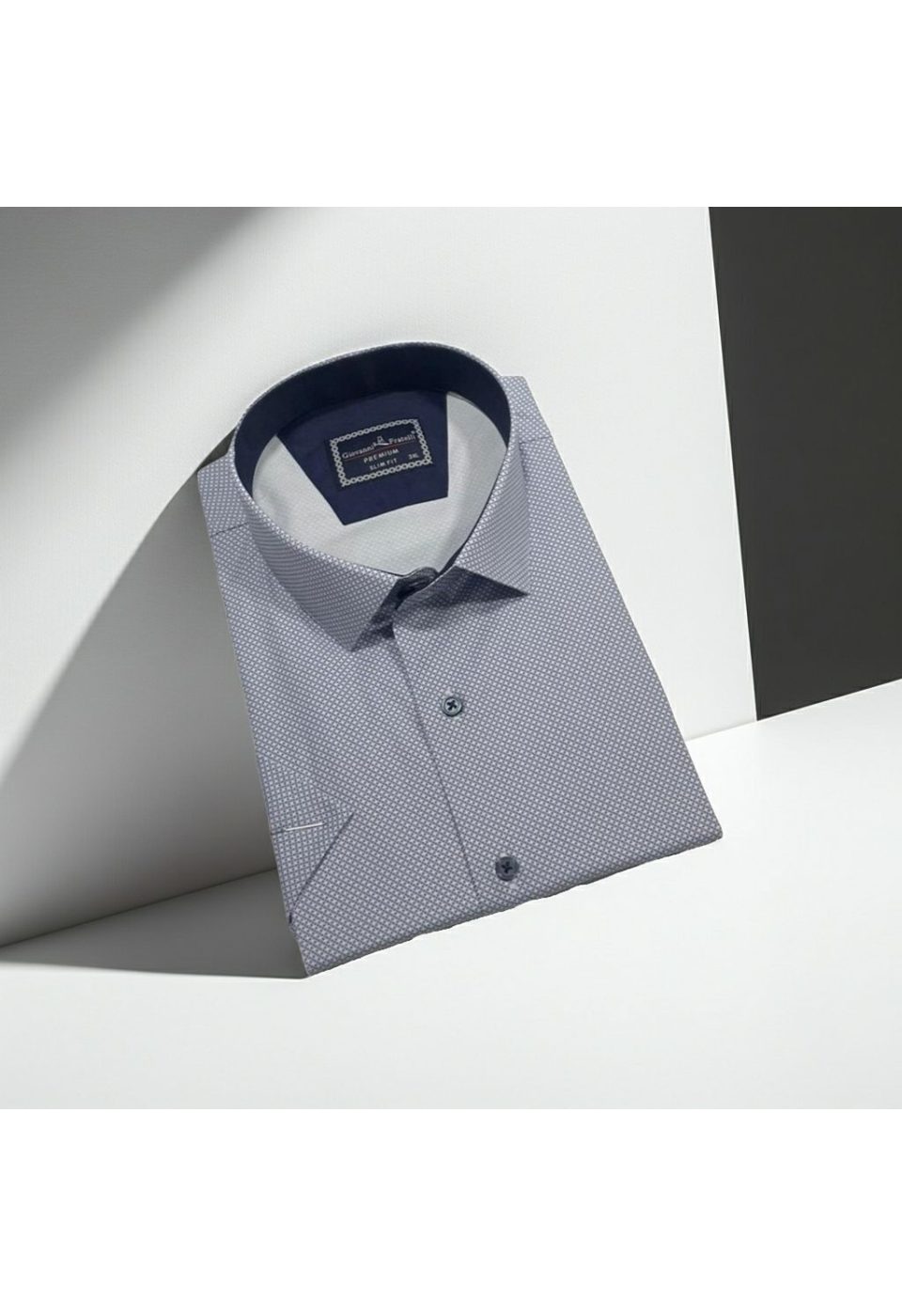 Büyük Beden Slim Fit Kısa Kol Desenli Renk Erkek Gömlek 4GMK313064007 - Giovanni Fratelli