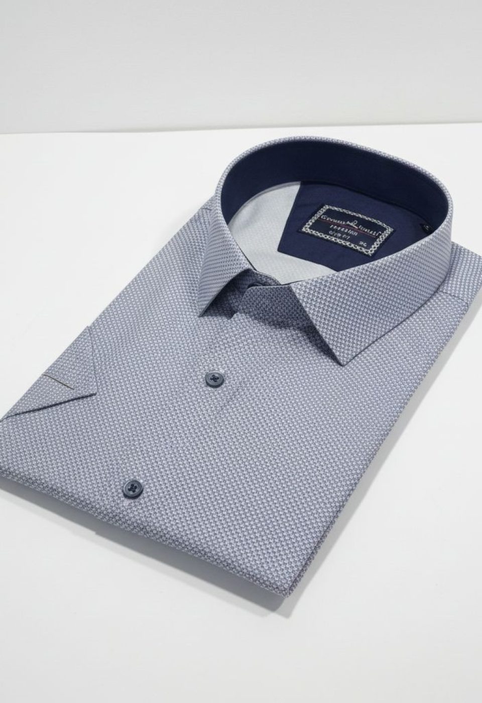 Büyük Beden Slim Fit Kısa Kol Desenli Renk Erkek Gömlek 4GMK313064007 - Giovanni Fratelli