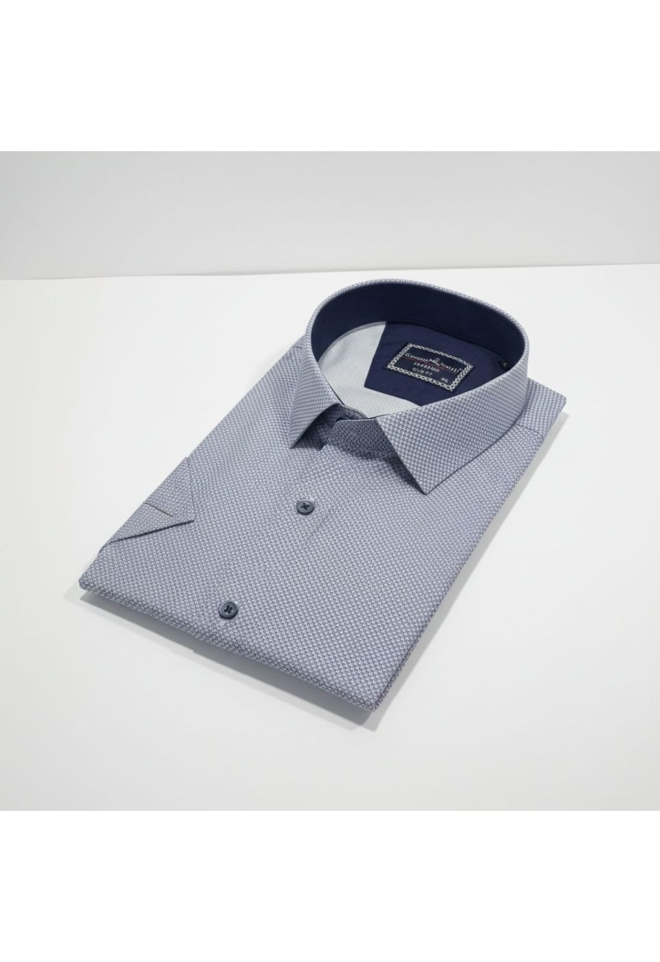 Büyük Beden Slim Fit Kısa Kol Desenli Renk Erkek Gömlek 4GMK313064007 - Giovanni Fratelli