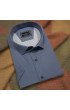 Büyük Beden Slim Fit Kısa Kol Desenli Saten Renk Erkek Gömlek 4GMK313065001