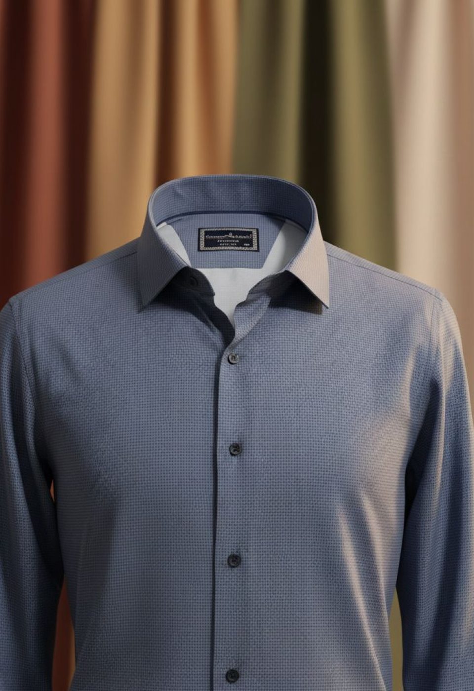 Büyük Beden Slim Fit Kısa Kol Desenli Saten Renk Erkek Gömlek 4GMK313065001