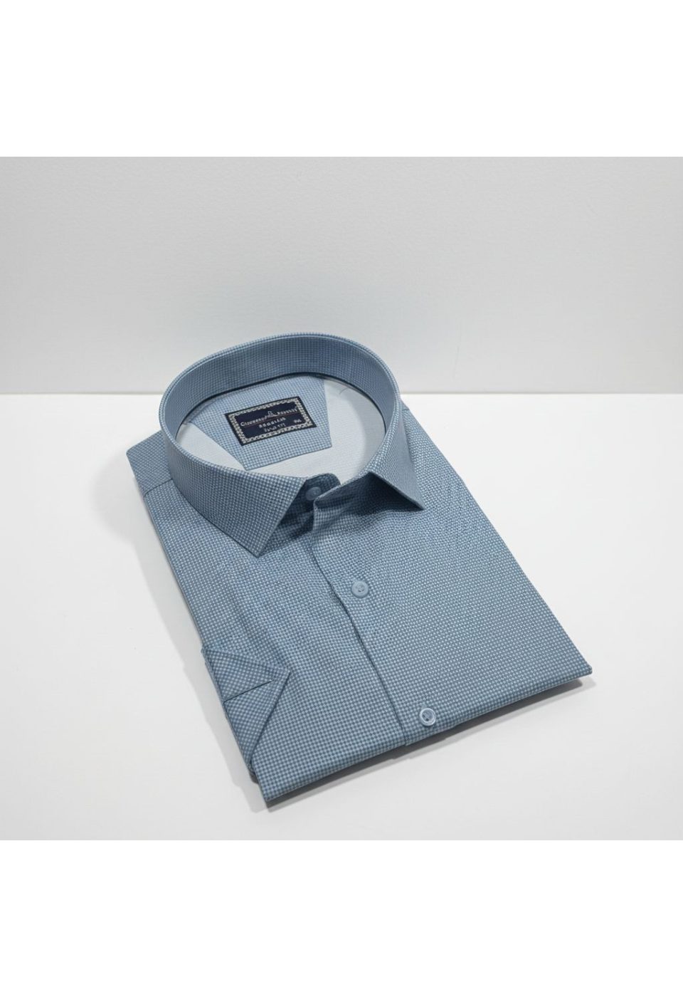 Büyük Beden Slim Fit Kısa Kol Desenli Saten Renk Erkek Gömlek 4GMK313065003 - Giovanni Fratelli