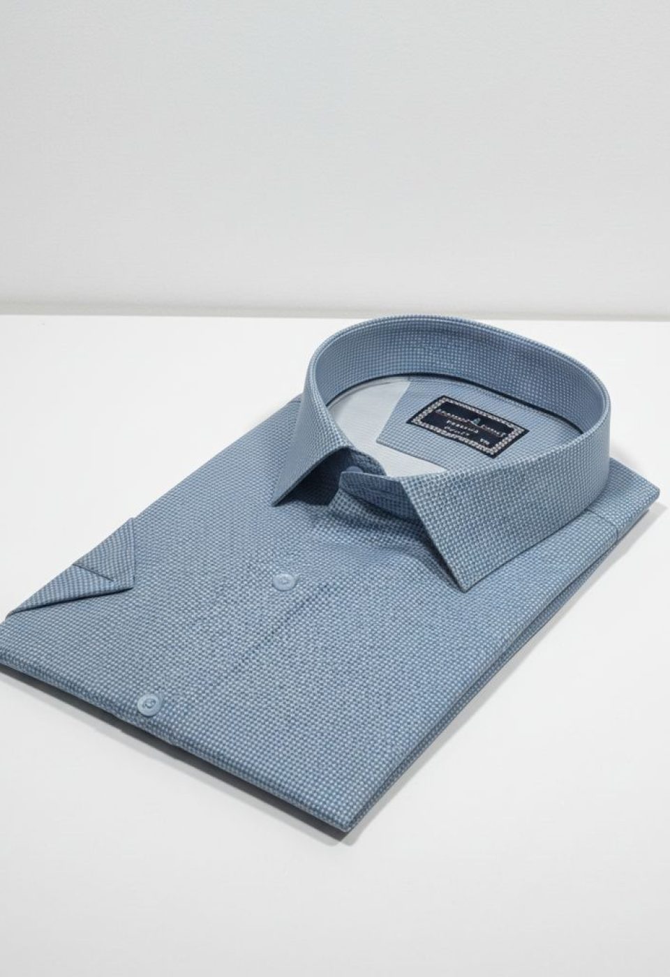 Büyük Beden Slim Fit Kısa Kol Desenli Saten Renk Erkek Gömlek 4GMK313065003 - Giovanni Fratelli