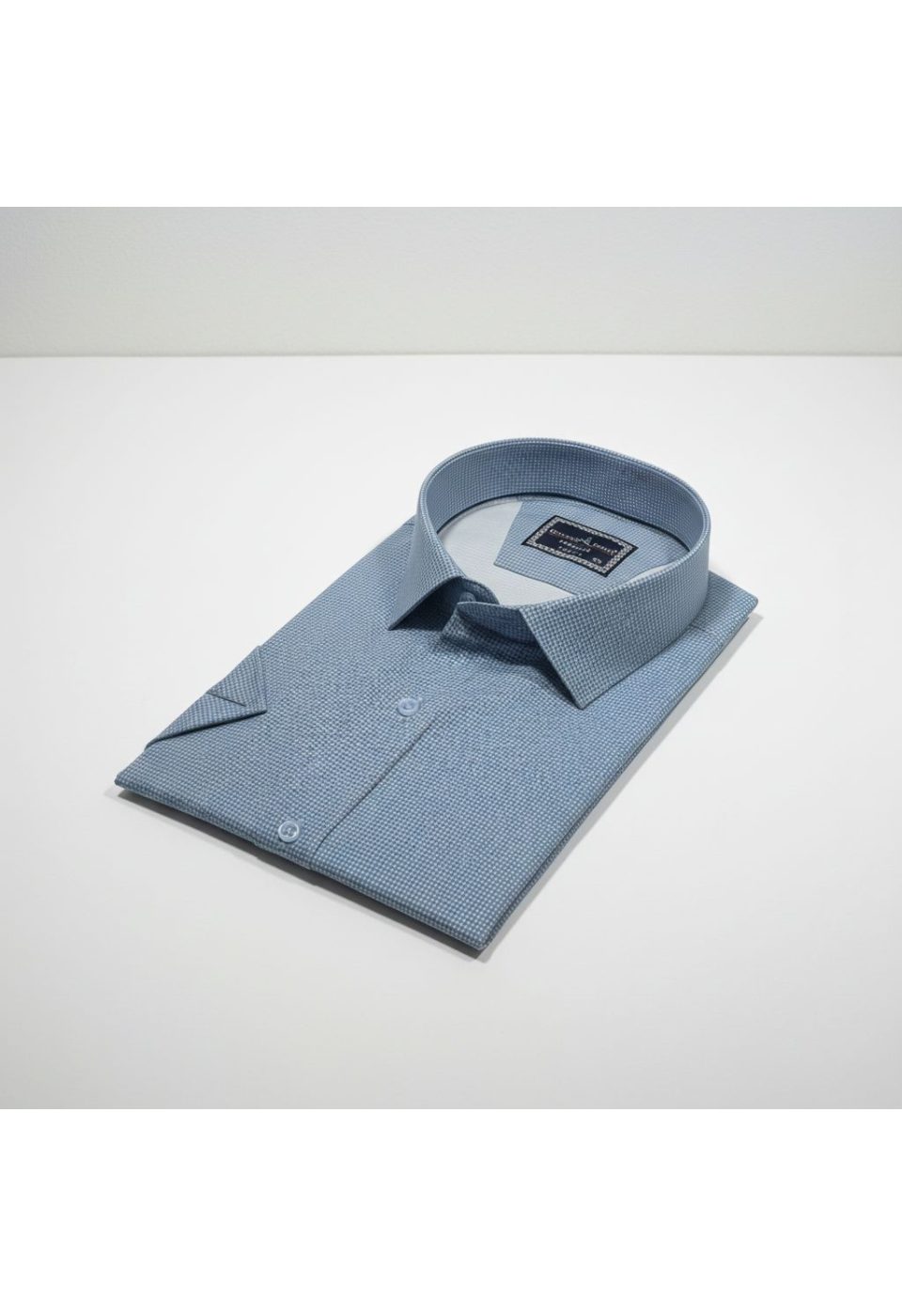 Büyük Beden Slim Fit Kısa Kol Desenli Saten Renk Erkek Gömlek 4GMK313065003 - Giovanni Fratelli