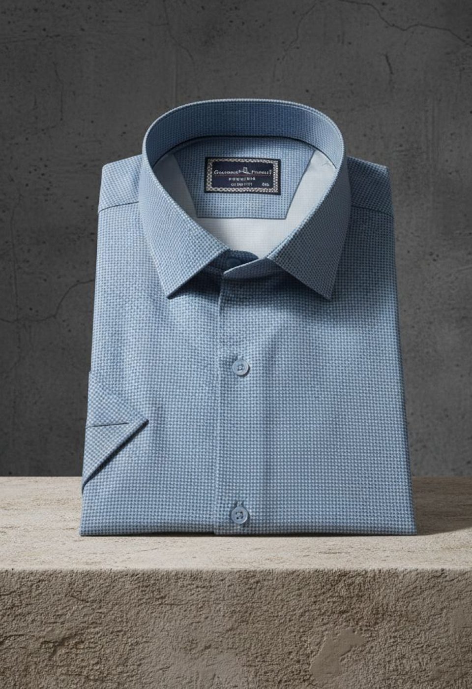 Büyük Beden Slim Fit Kısa Kol Desenli Saten Renk Erkek Gömlek 4GMK313065003 - Giovanni Fratelli