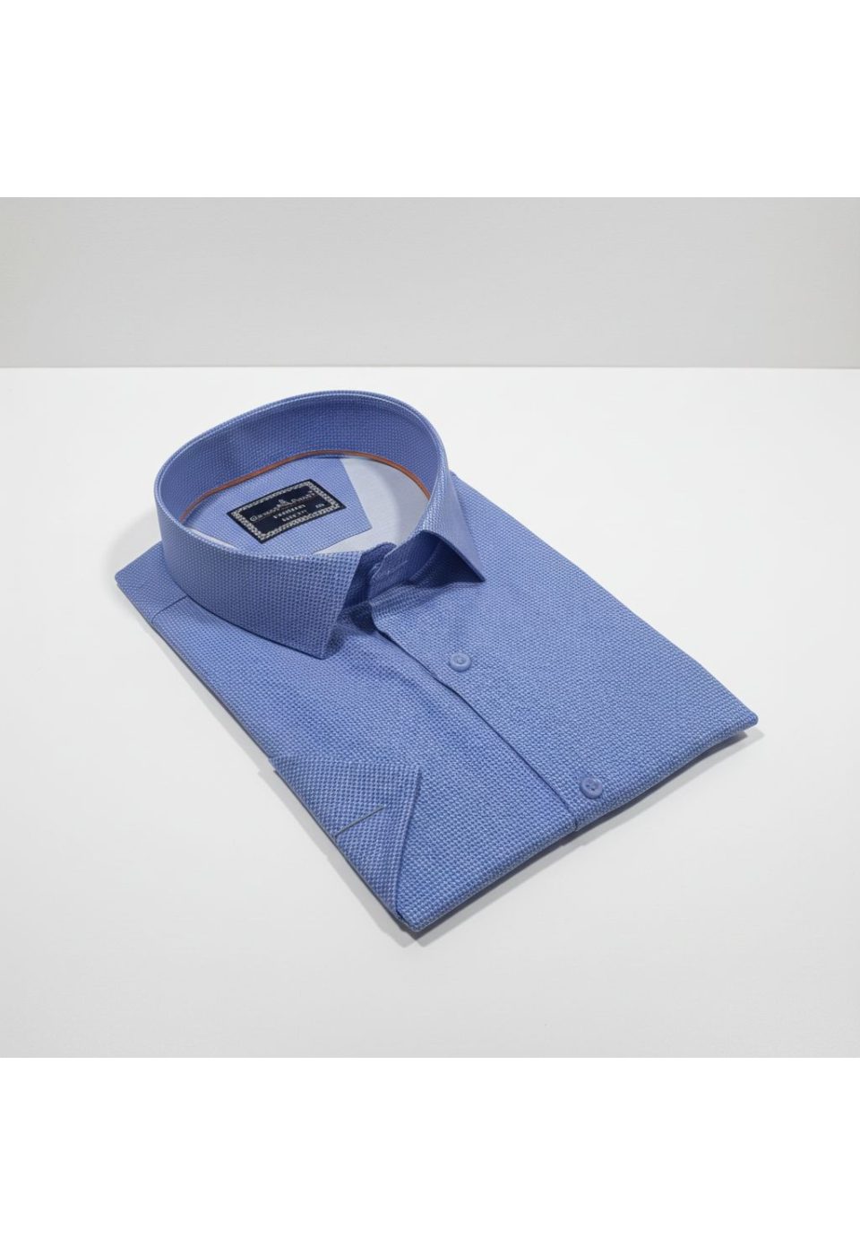 Büyük Beden Slim Fit Kısa Kol Desenli Saten Renk Erkek Gömlek 4GMK313065004 - Giovanni Fratelli