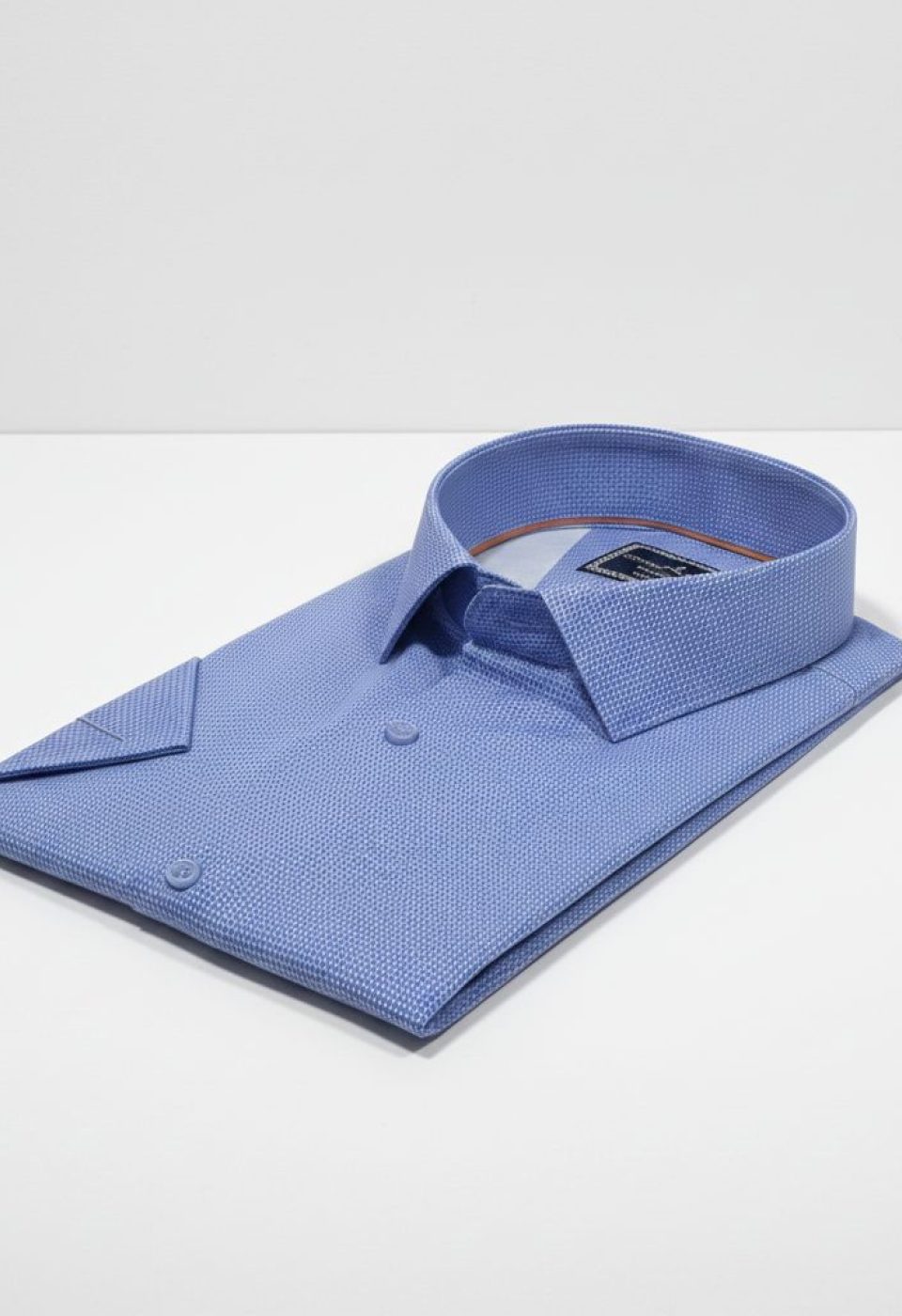 Büyük Beden Slim Fit Kısa Kol Desenli Saten Renk Erkek Gömlek 4GMK313065004