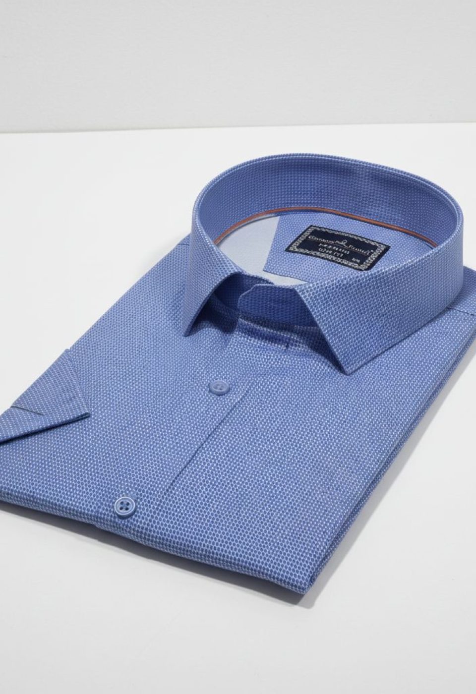 Büyük Beden Slim Fit Kısa Kol Desenli Saten Renk Erkek Gömlek 4GMK313065004 - Giovanni Fratelli
