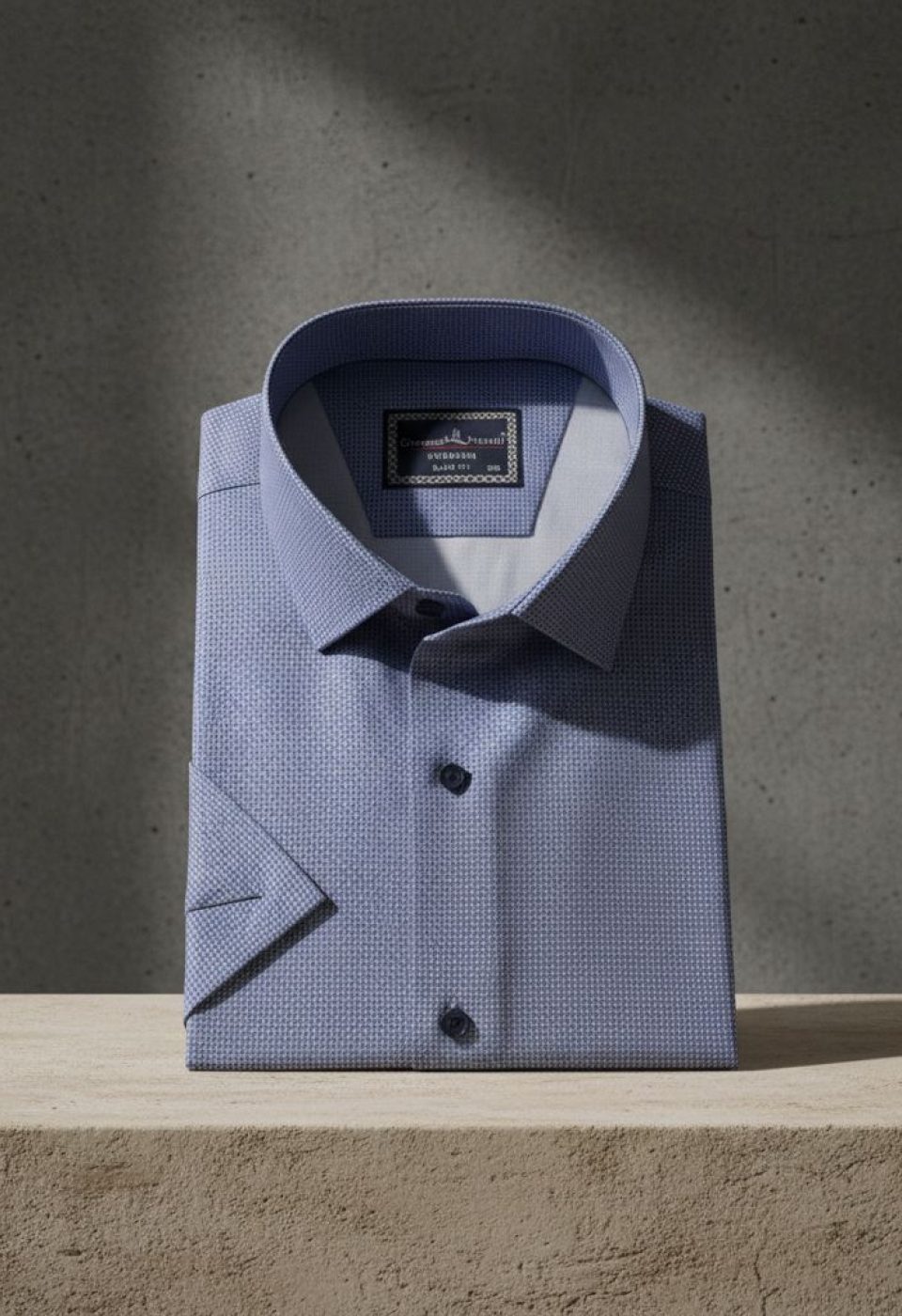 Büyük Beden Slim Fit Kısa Kol Desenli Saten Renk Erkek Gömlek 4GMK313065005 - Giovanni Fratelli