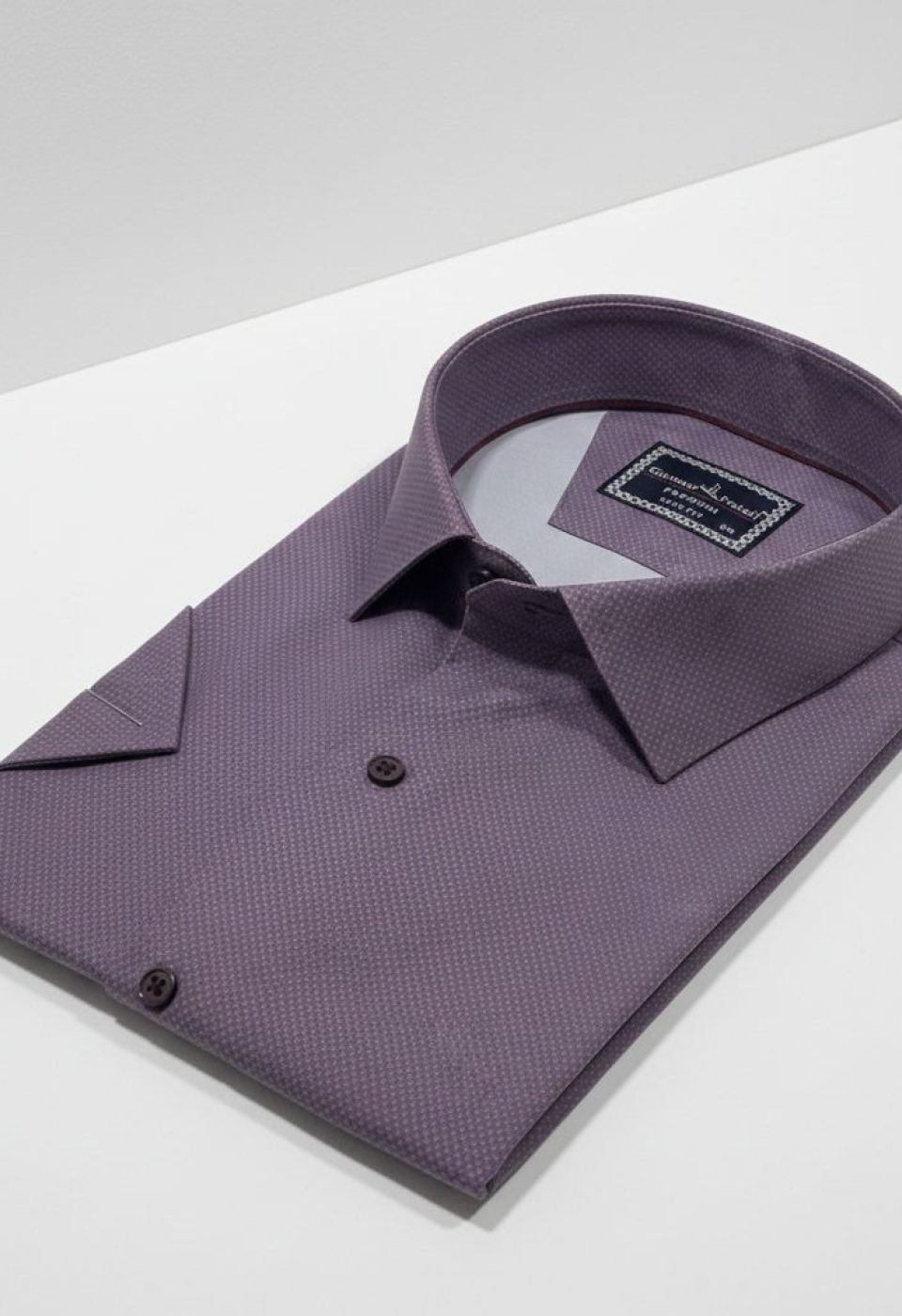 Büyük Beden Slim Fit Kısa Kol Desenli Saten Renk Erkek Gömlek 4GMK313065006 - Giovanni Fratelli