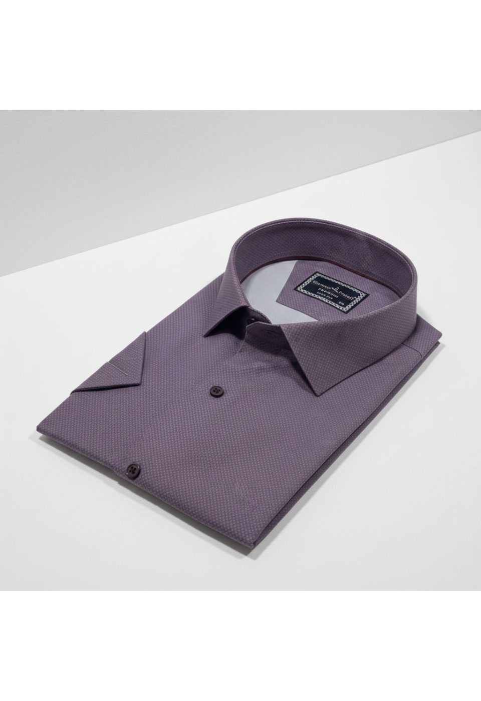 Büyük Beden Slim Fit Kısa Kol Desenli Saten Renk Erkek Gömlek 4GMK313065006 - Giovanni Fratelli