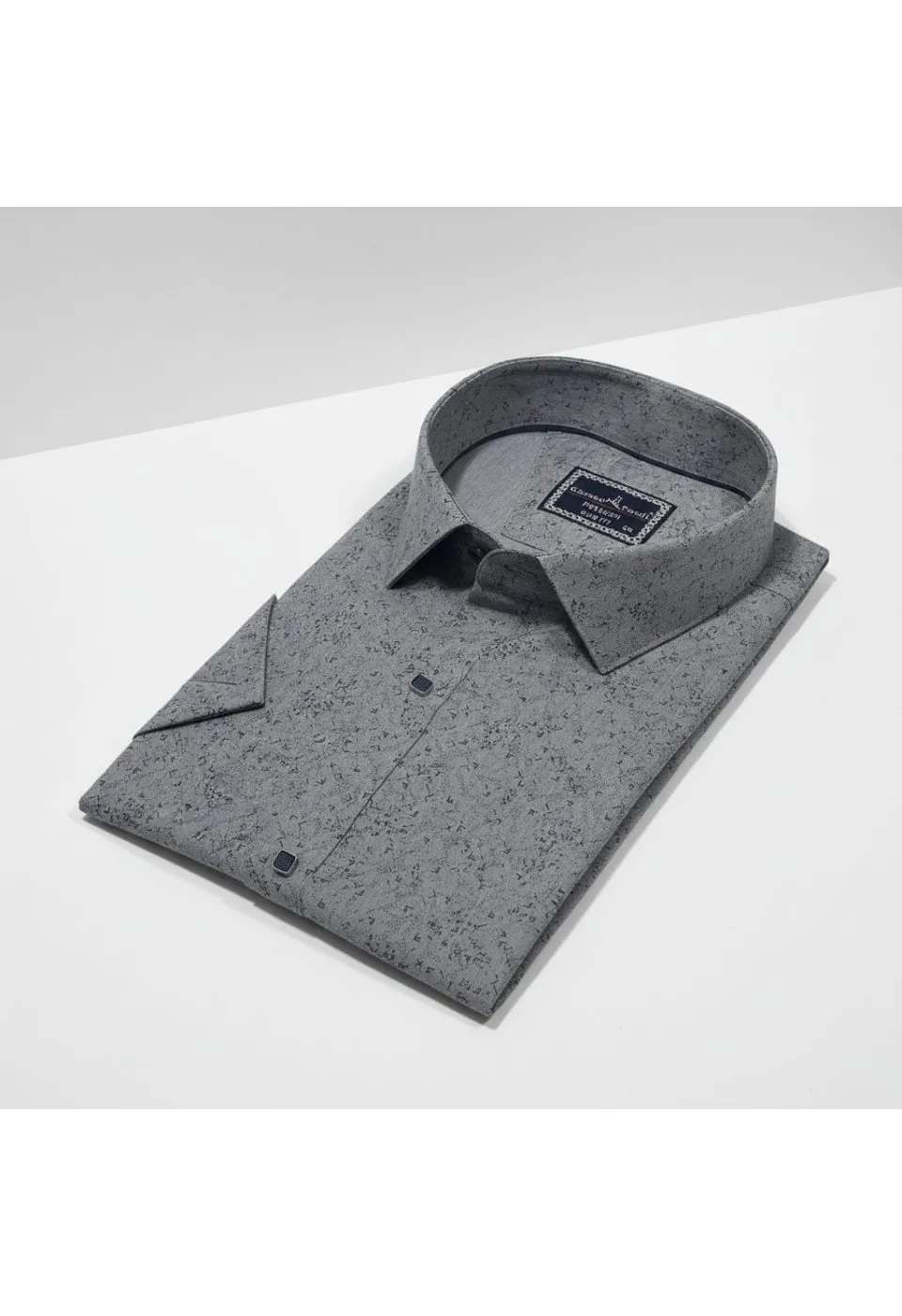 Büyük Beden Slim Fit Kısa Kol Desenli Erkek Gömlek 4GMK313066001 - Giovanni Fratelli