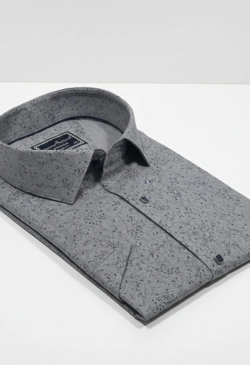 Büyük Beden Slim Fit Kısa Kol Desenli Erkek Gömlek 4GMK313066001 - Giovanni Fratelli