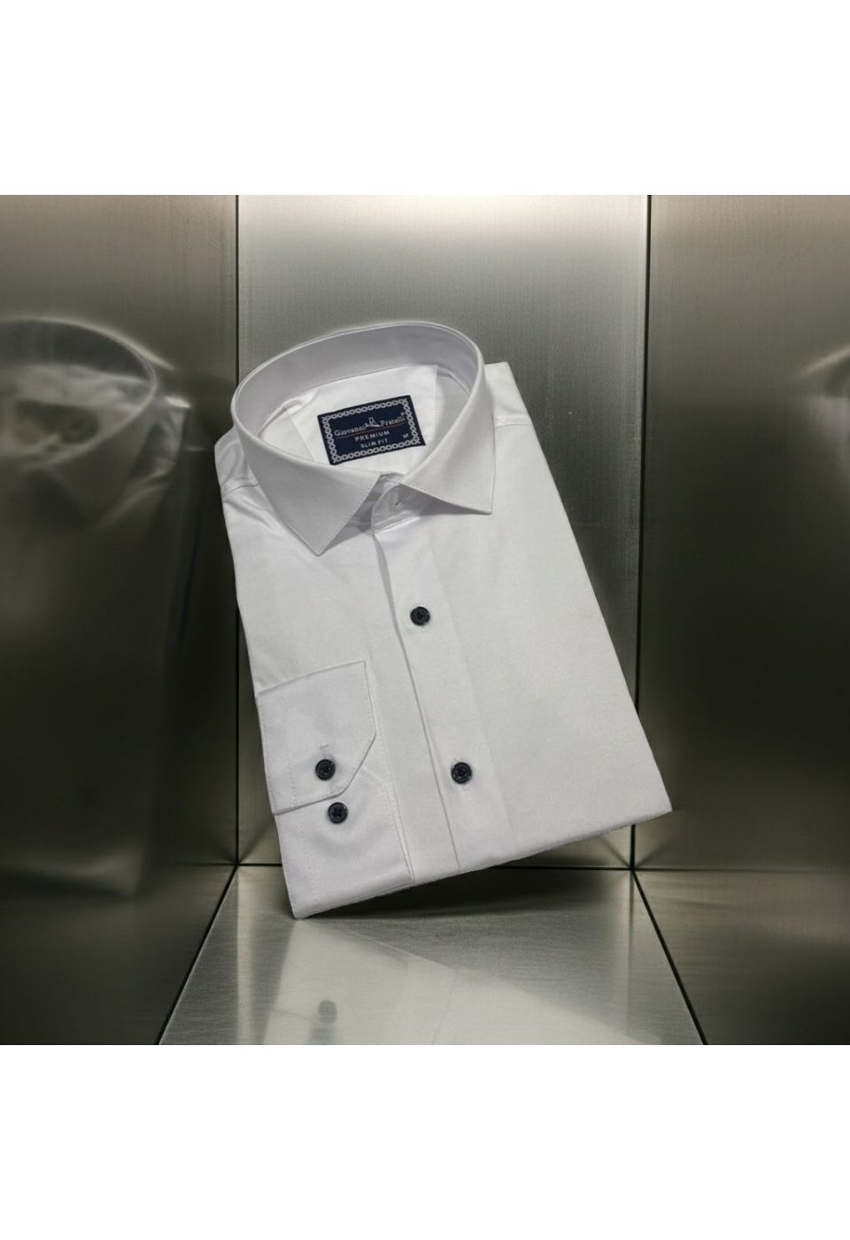 Slim Fit Uzun Kol Düz Renk Saten Erkek Gömlek 3GMK313071001 - Giovanni Fratelli
