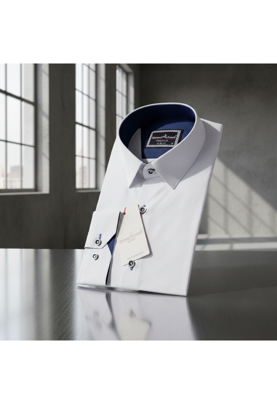Slim Fit Uzun Kol Düz Renk Saten Erkek Gömlek 3GMK314002001 - Giovanni Fratelli