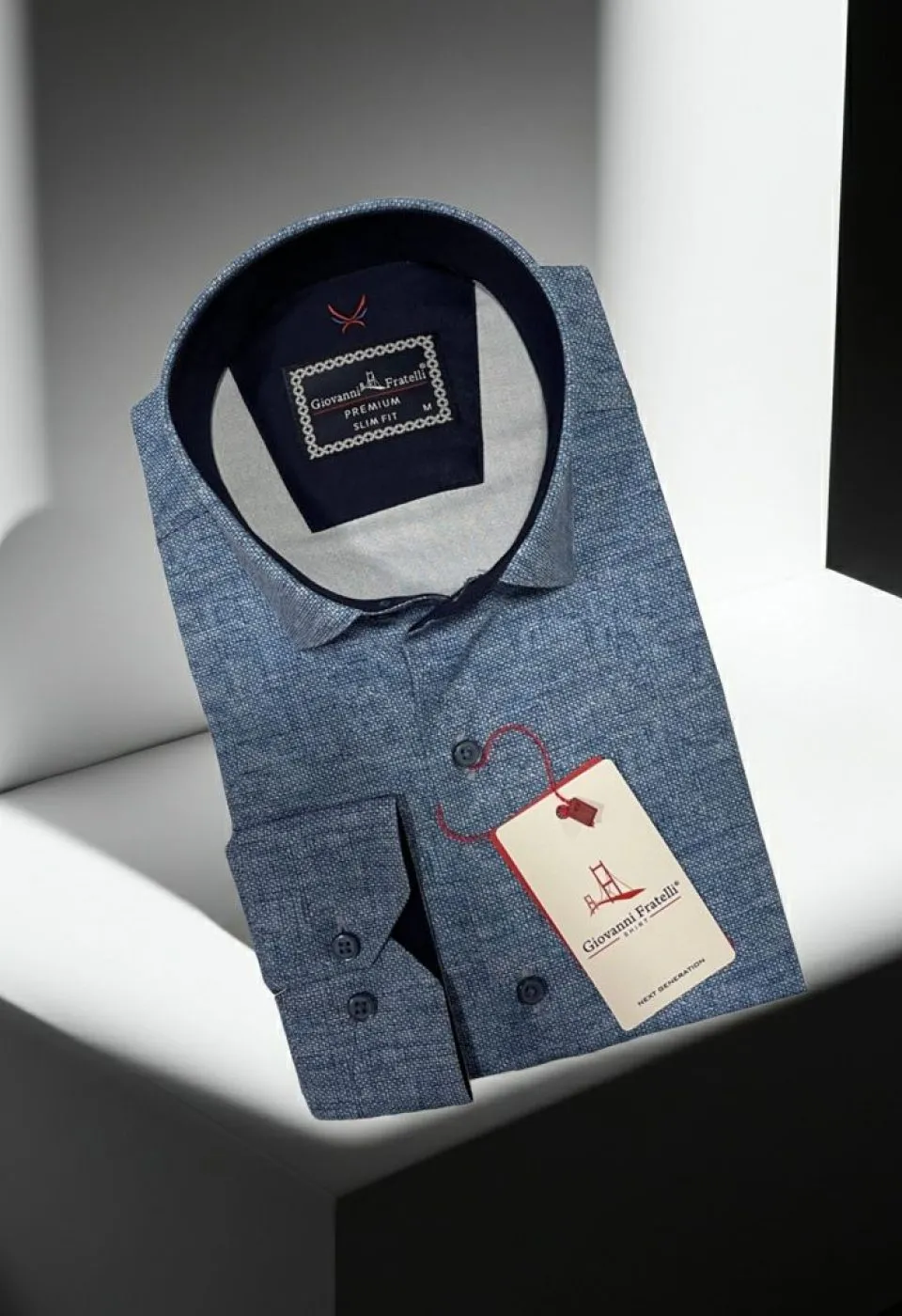 Slim Fit Uzun Kol Desenli Erkek Gömlek 3GMK314101025