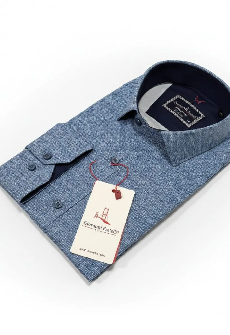 Slim Fit Uzun Kol Desenli Erkek Gömlek 3GMK314101025