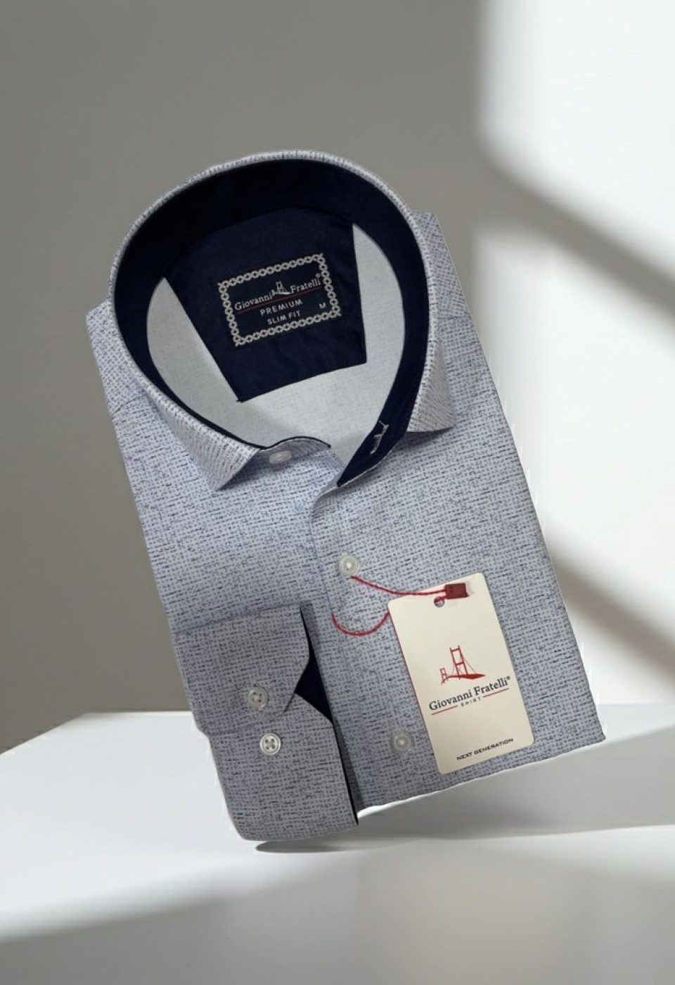 Slim Fit Uzun Kol Desenli Erkek Gömlek 3GMK314102003