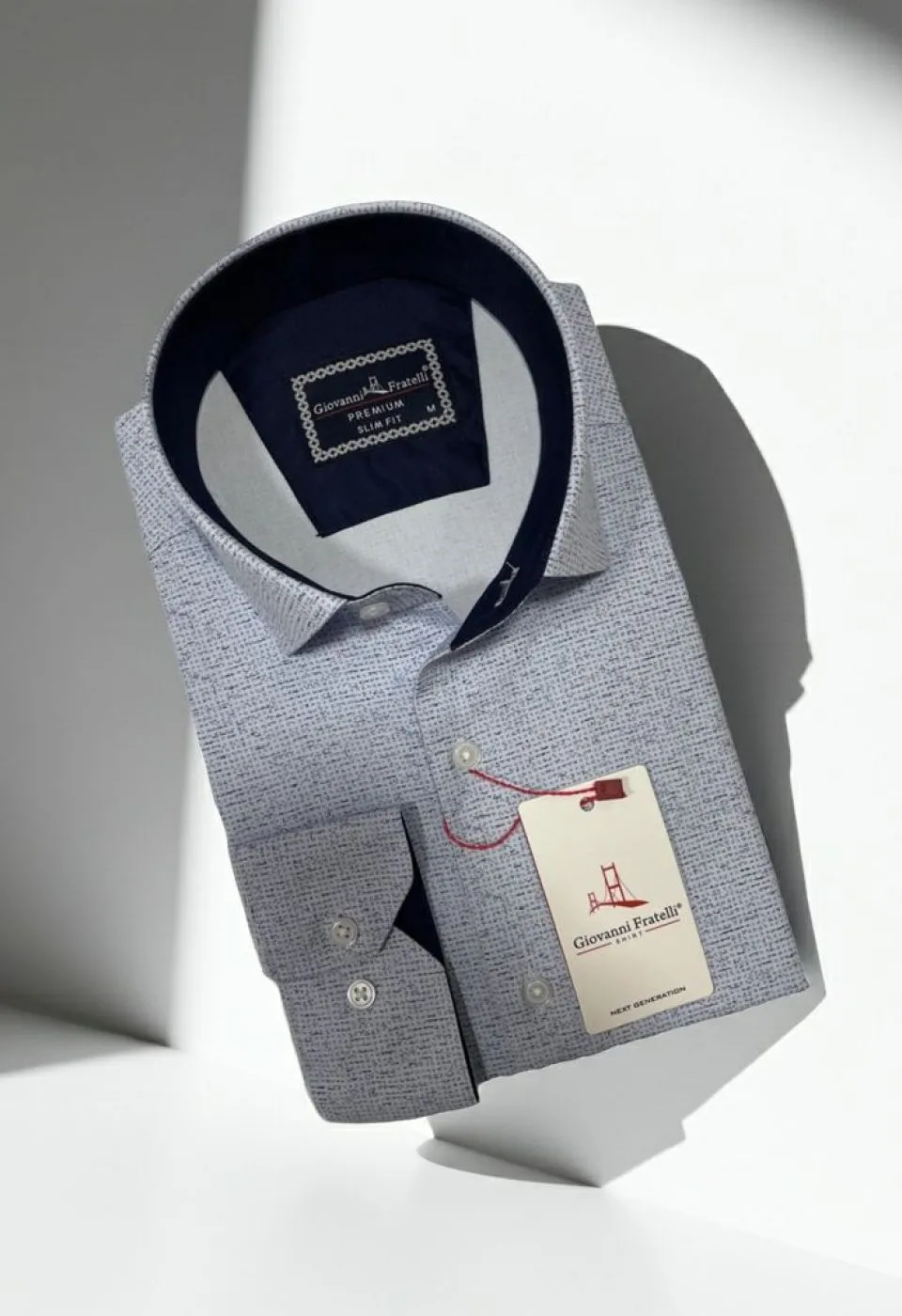 Slim Fit Uzun Kol Desenli Erkek Gömlek 3GMK314102003