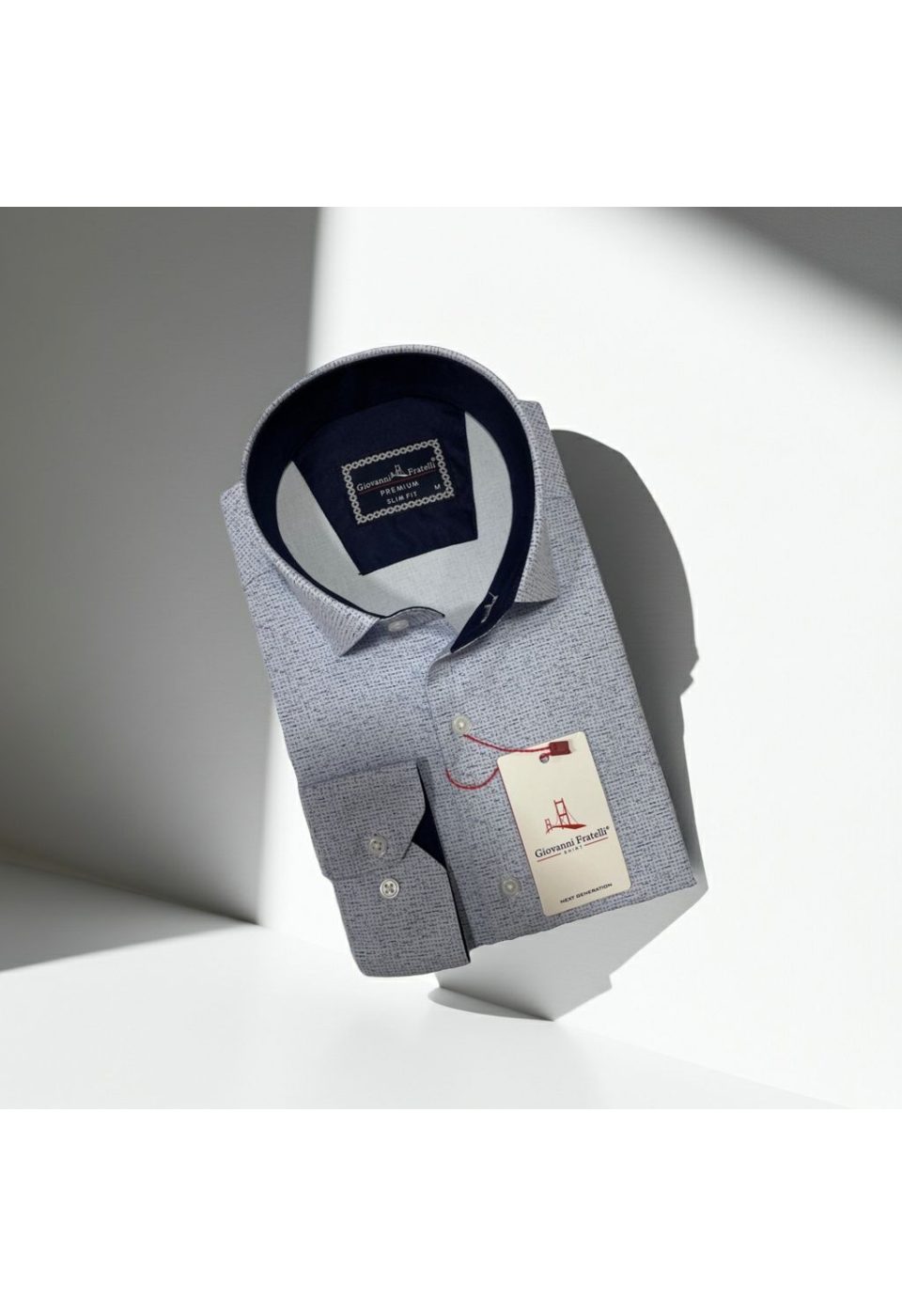 Slim Fit Uzun Kol Desenli Erkek Gömlek 3GMK314102003 - Giovanni Fratelli