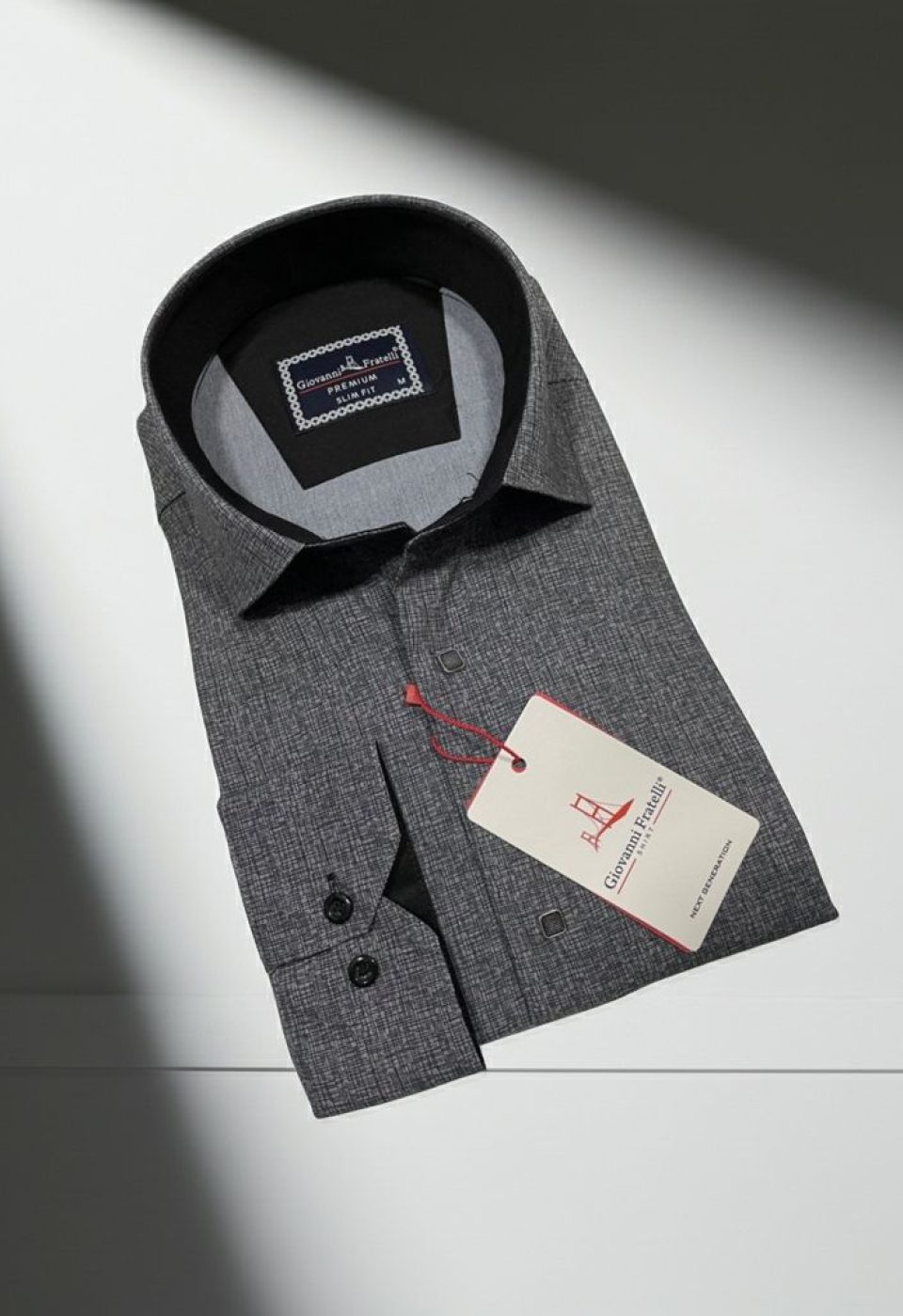 Slim Fit Uzun Kol Desenli Erkek Gömlek 3GMK314103002