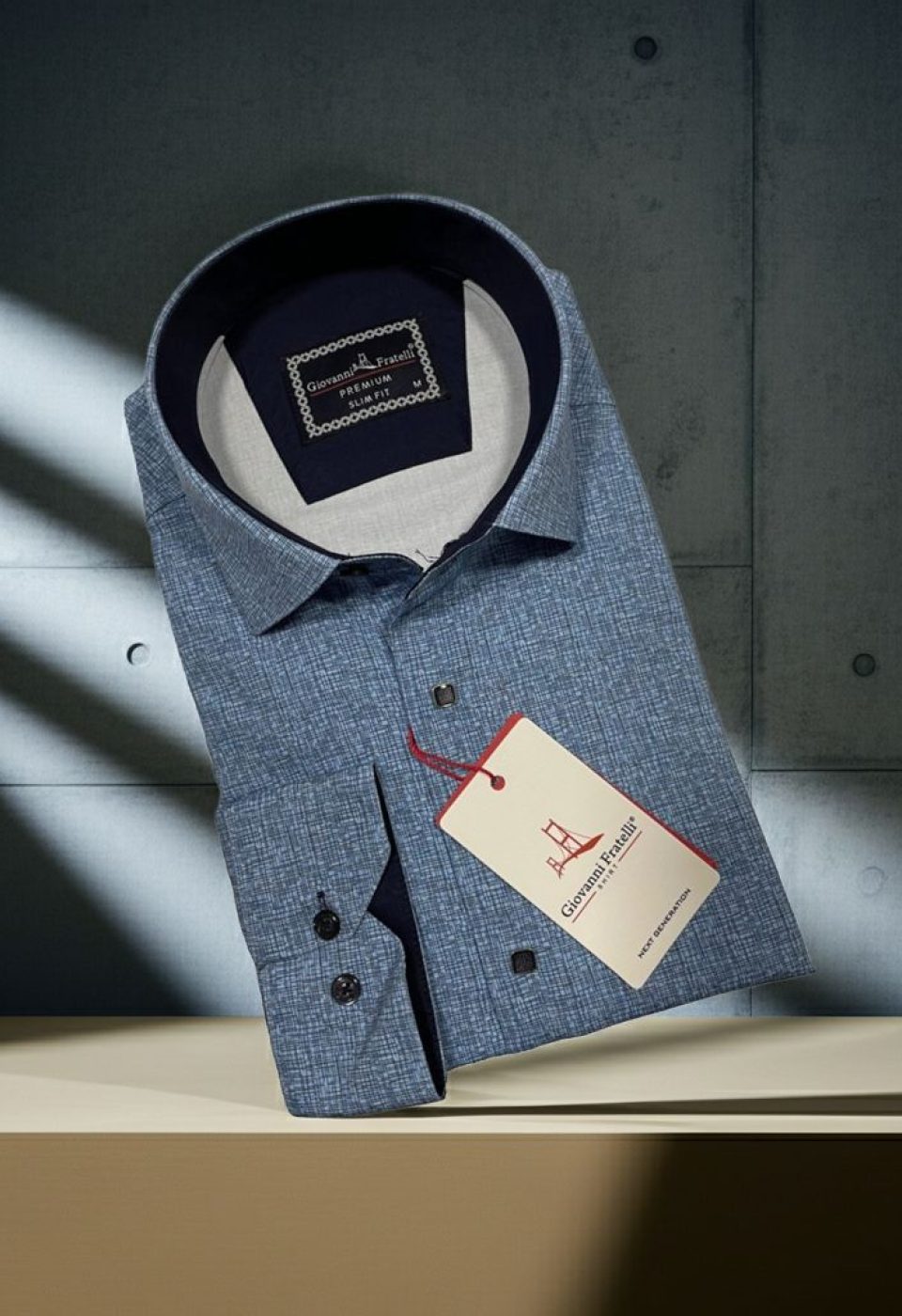 Slim Fit Uzun Kol Desenli Erkek Gömlek 3GMK314103003