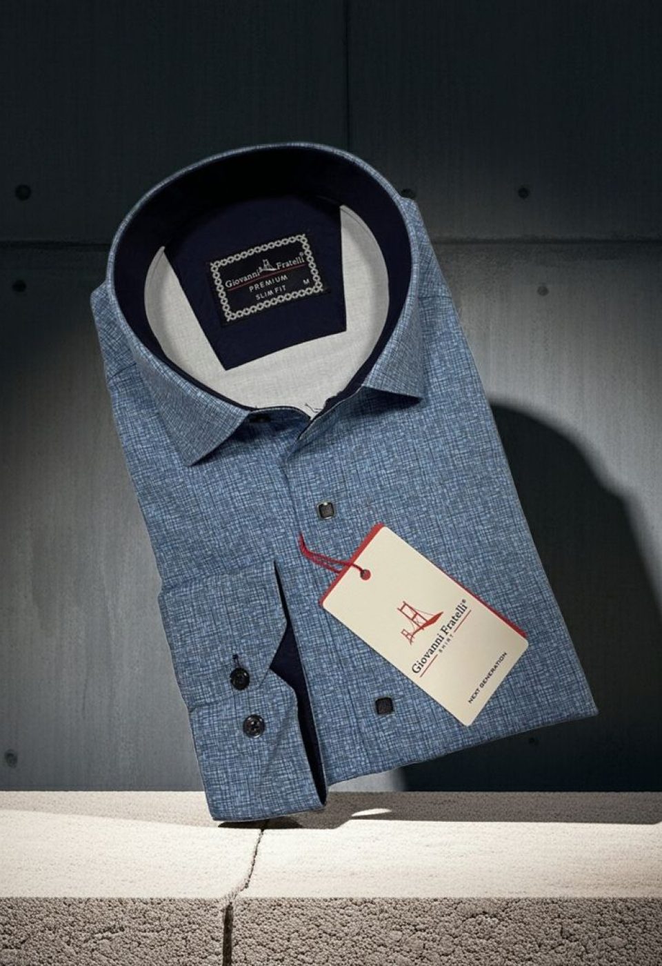 Slim Fit Uzun Kol Desenli Erkek Gömlek 3GMK314103003