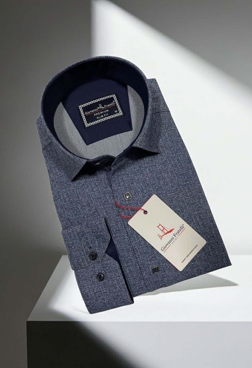 Slim Fit Uzun Kol Desenli Erkek Gömlek 3GMK314103004