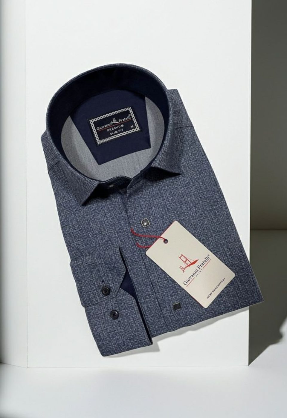 Slim Fit Uzun Kol Desenli Erkek Gömlek 3GMK314103004