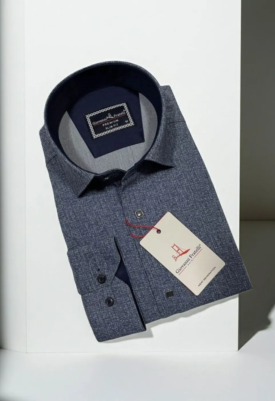 Slim Fit Uzun Kol Desenli Erkek Gömlek 3GMK314103004