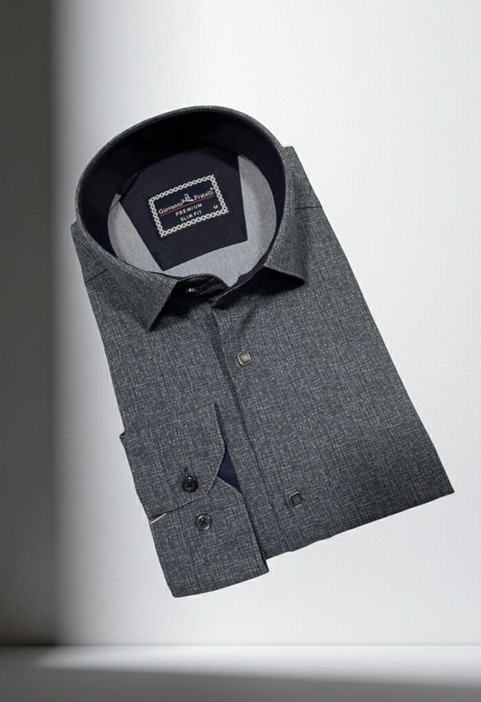 Slim Fit Uzun Kol Desenli Erkek Gömlek 3GMK314103007